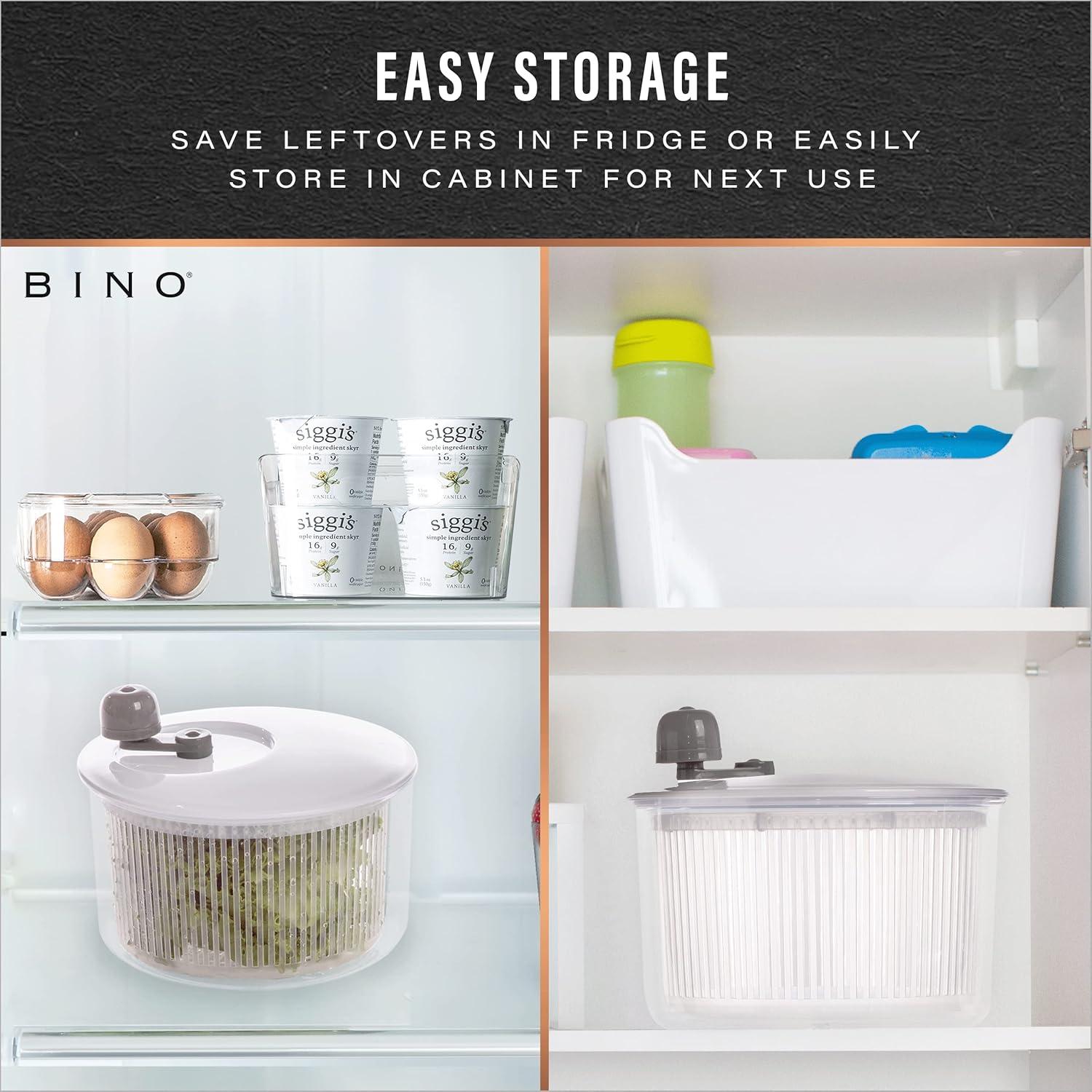 Escurridor de Ensalada BINO 2.6L Manual con Tazón y Colador