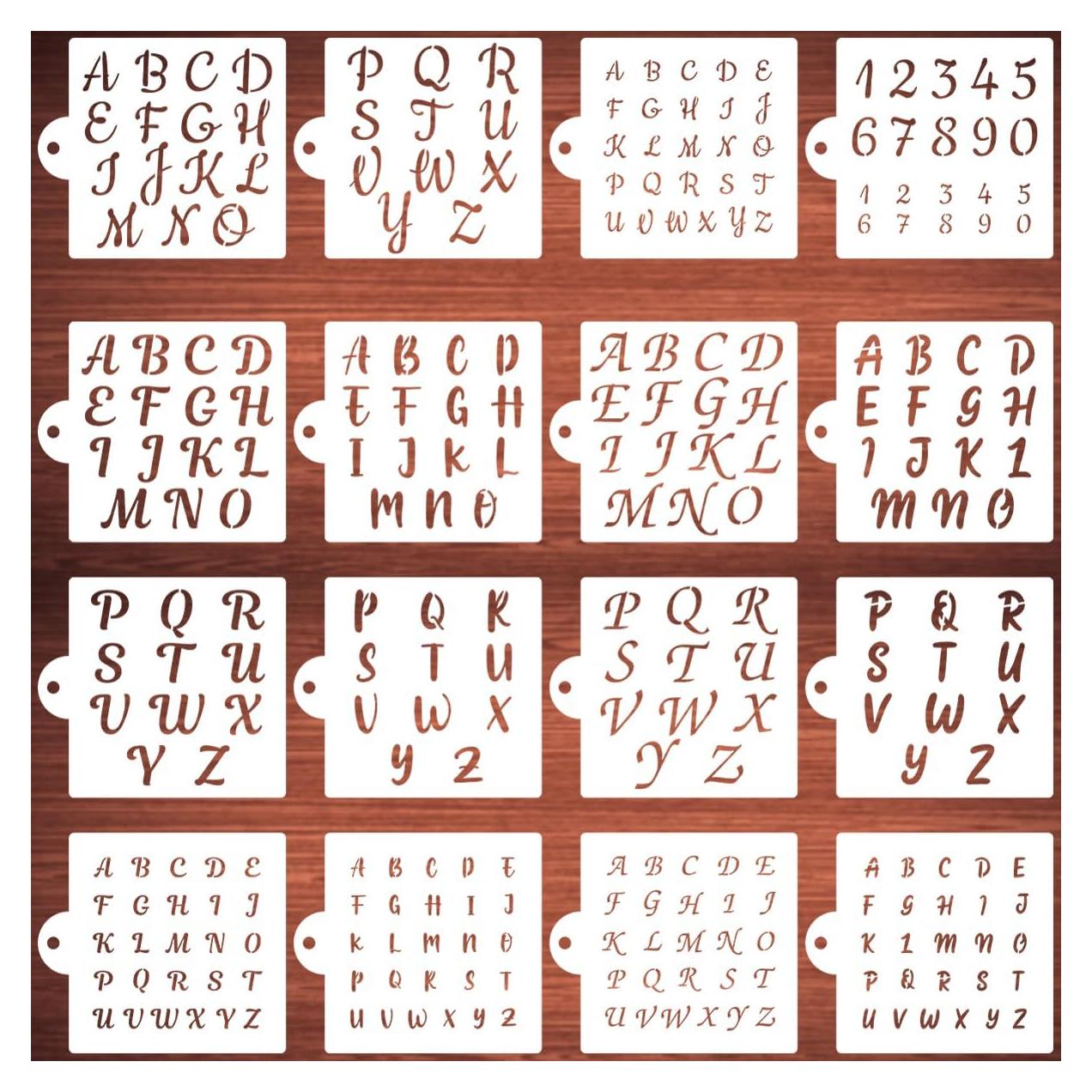 Plantillas de Letras y Números REOLAN - 16 Piezas Reutilizables