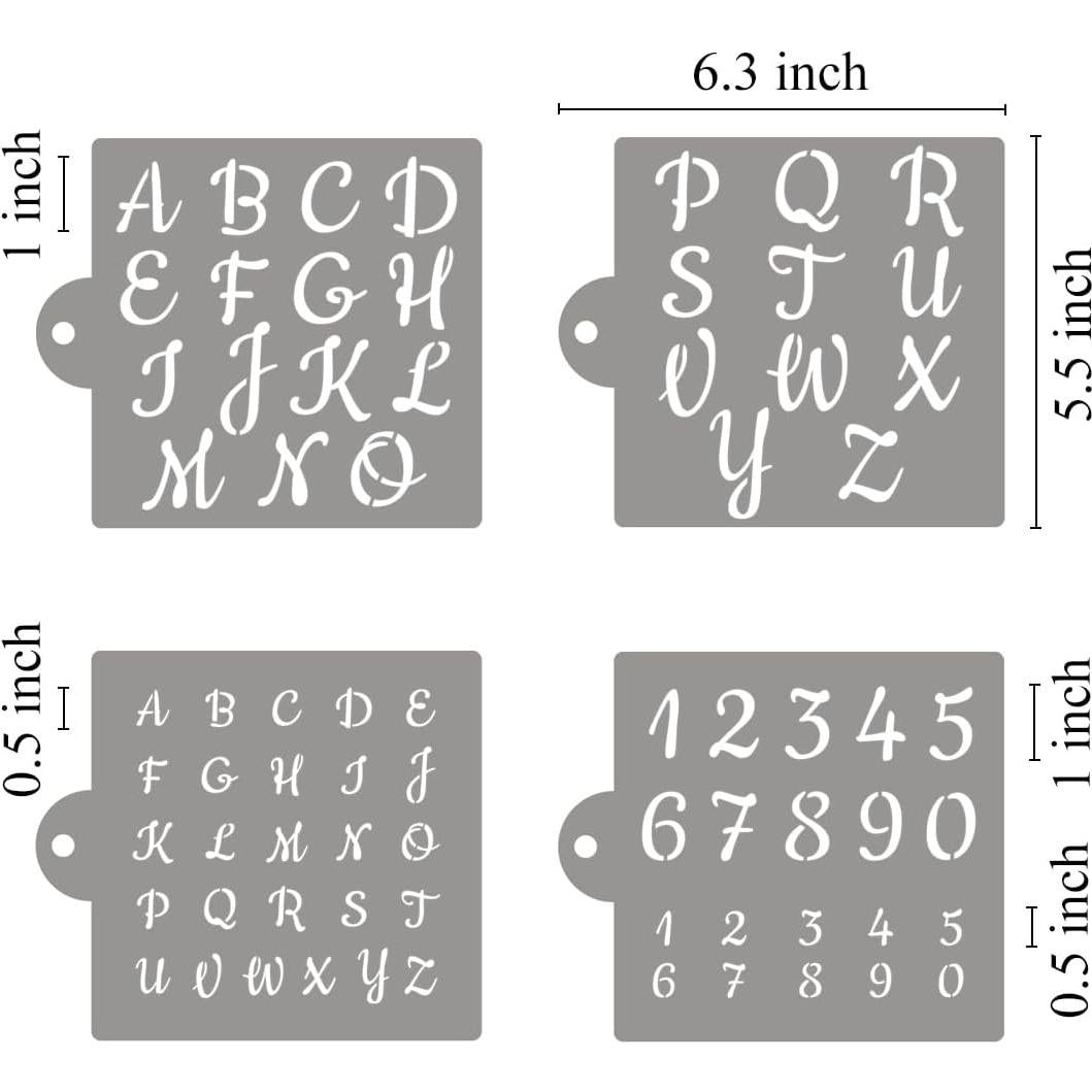 Plantillas de Letras y Números REOLAN - 16 Piezas Reutilizables