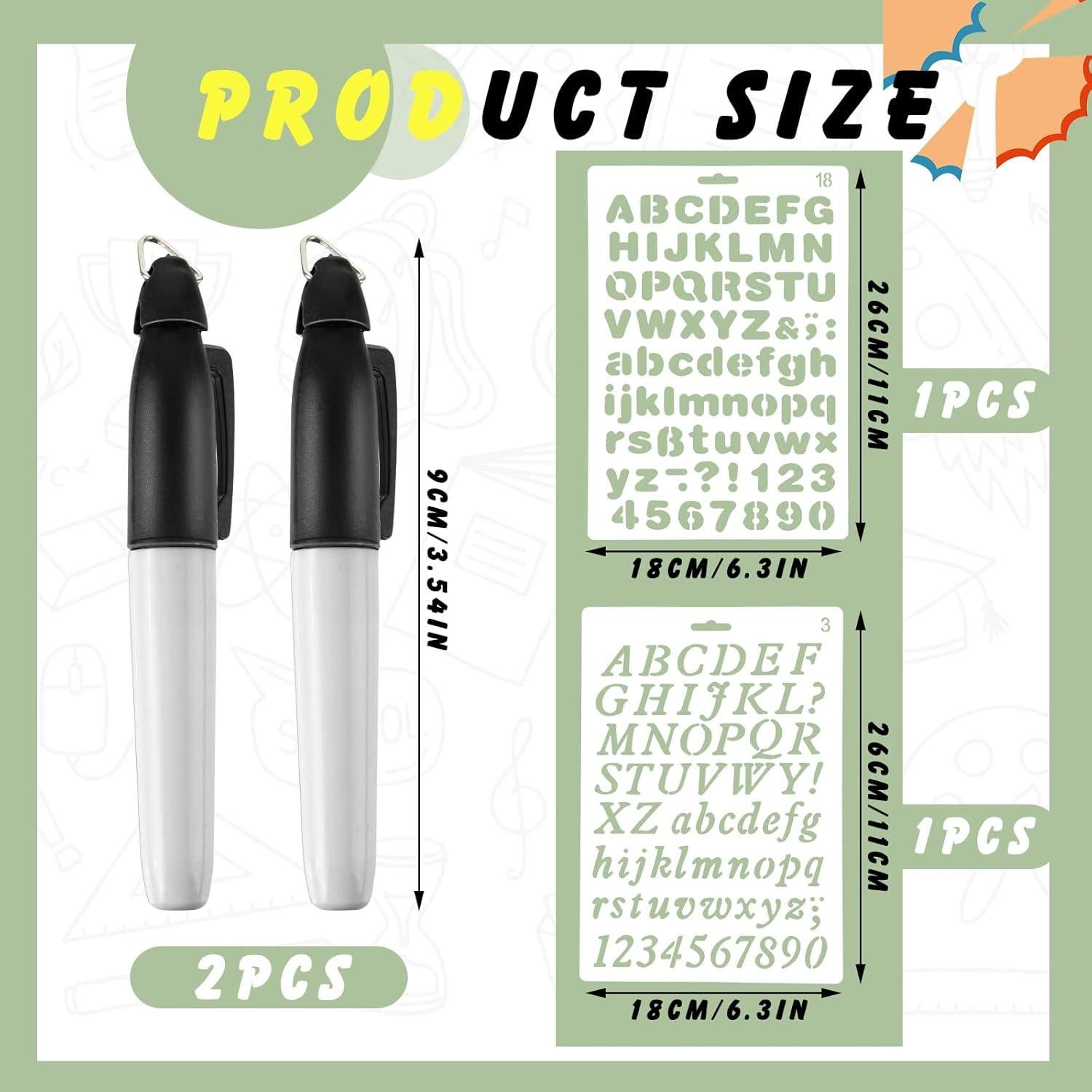 Kisston Soporte de Lápiz de Madera con Plantillas y Marcadores