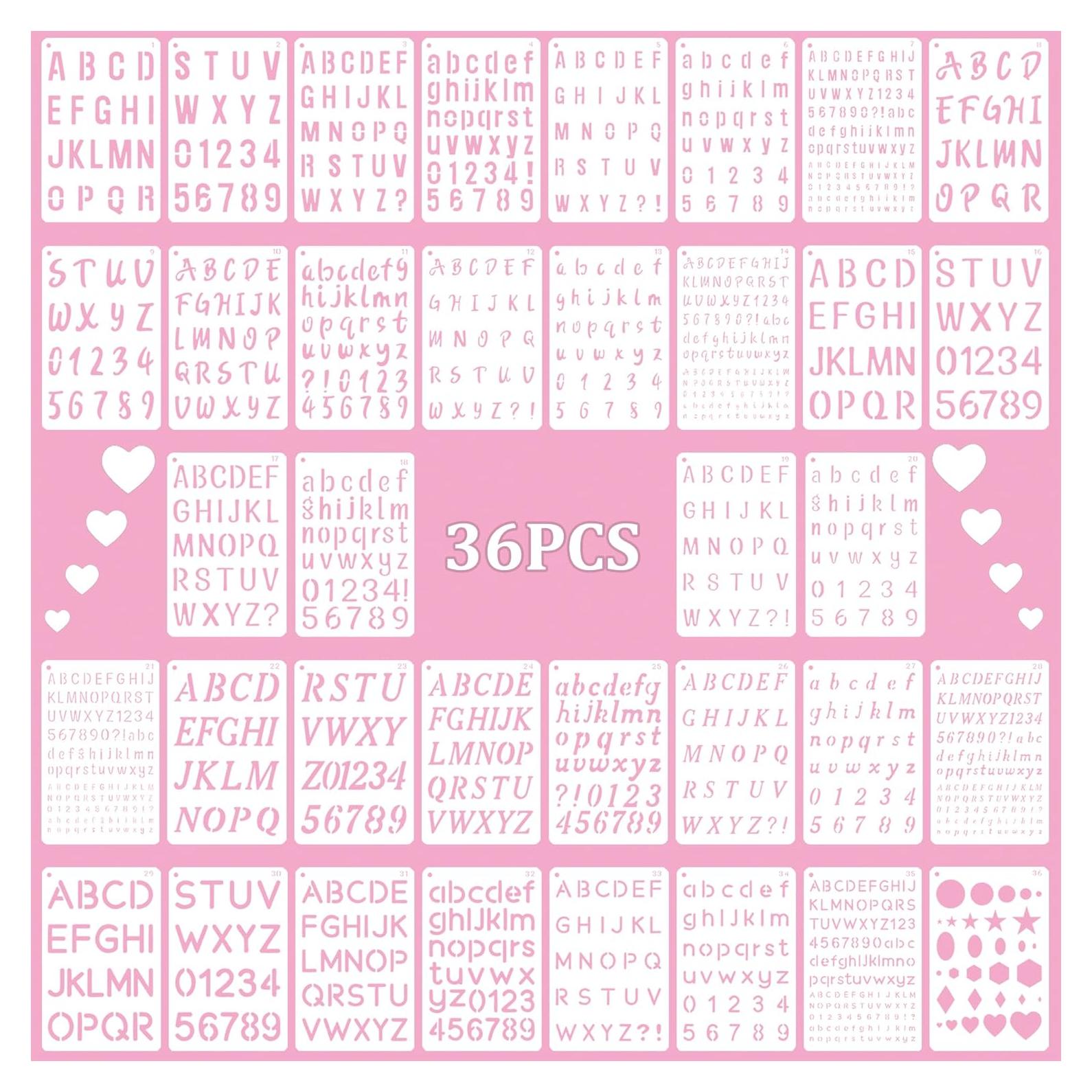 Plantillas Reutilizables de Letras y Números Qupaen - 36 Pcs