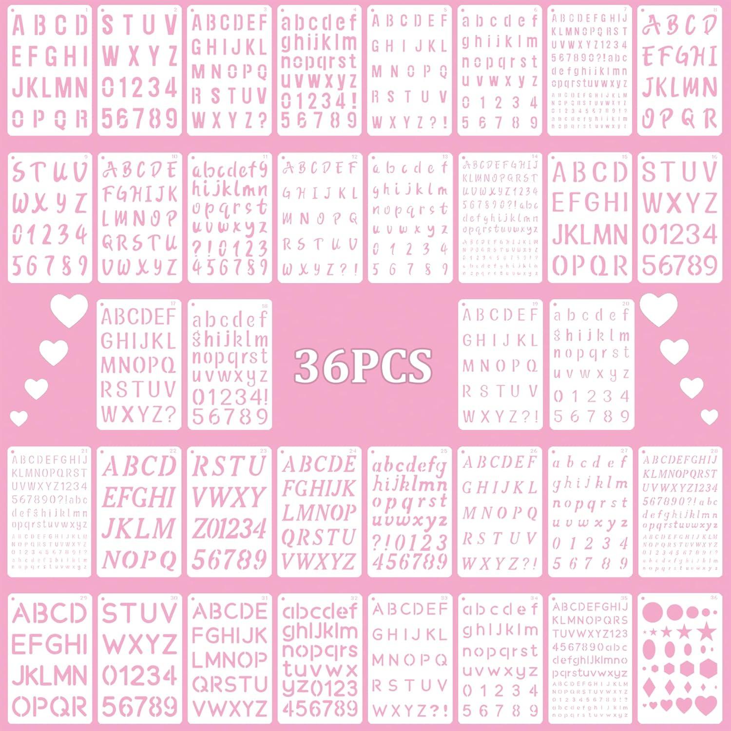 Plantillas Reutilizables de Letras y Números Qupaen - 36 Pcs