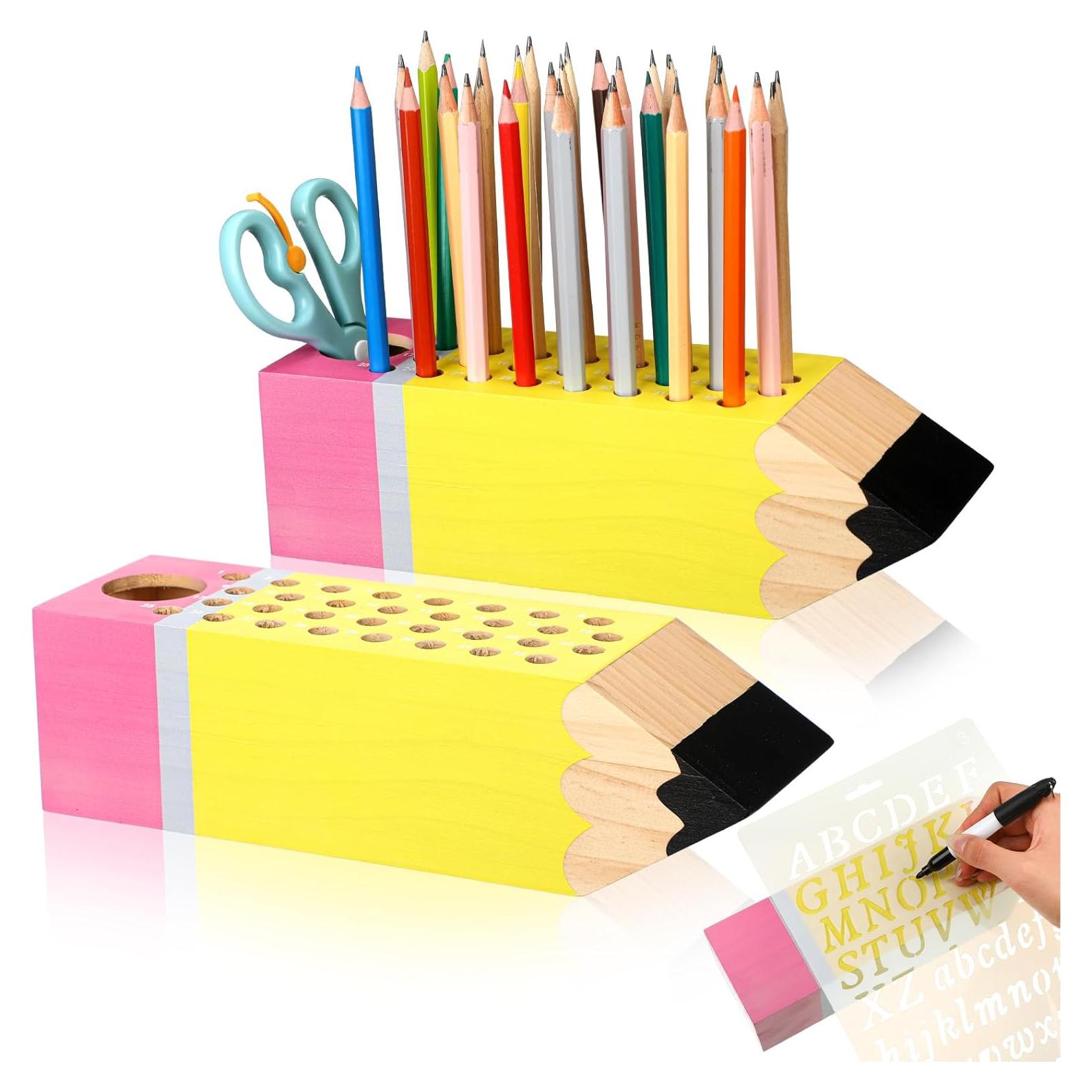 Organizador de Lápices Kisston 6 Pcs Madera DIY Regalo Maestro