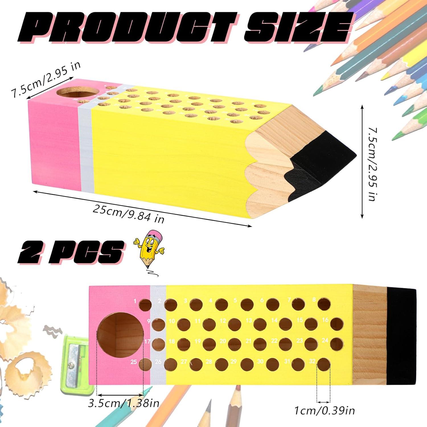 Organizador de Lápices Kisston 6 Pcs Madera DIY Regalo Maestro