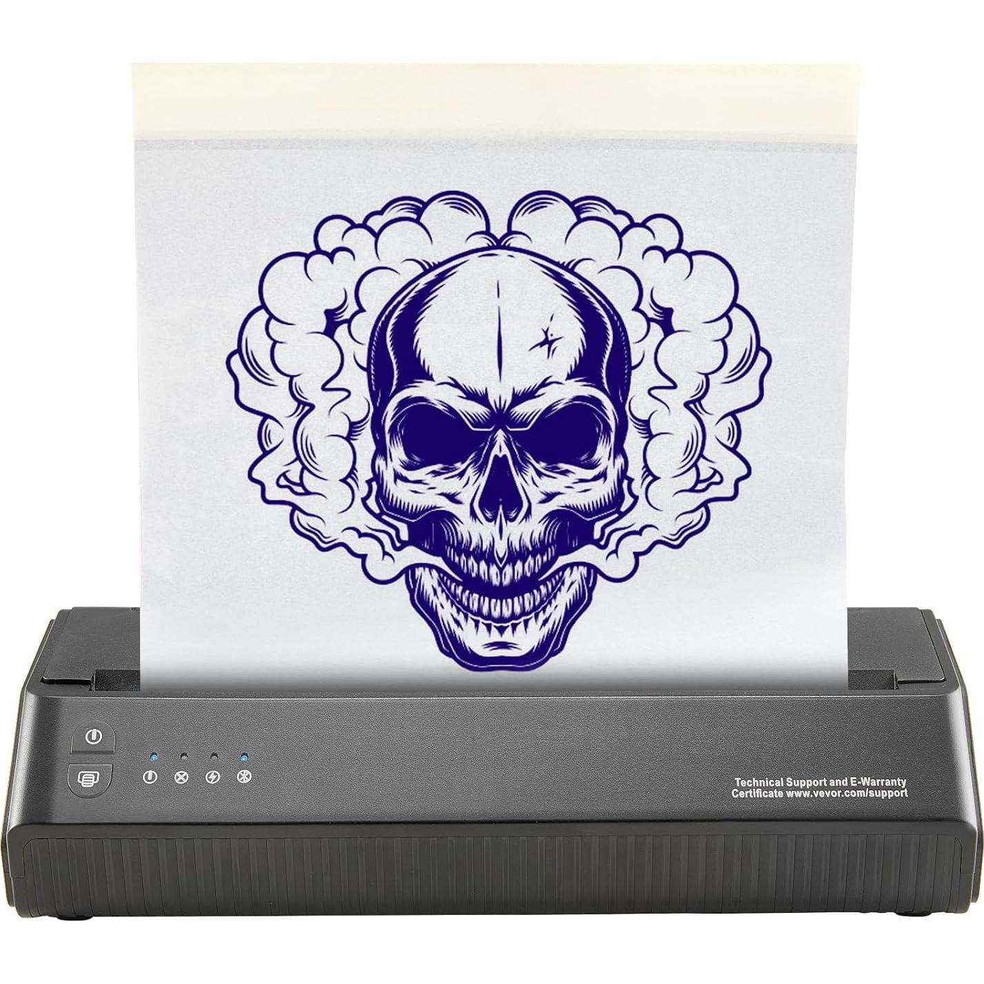 Impresora de Plantillas de Tatuaje VEVOR Bluetooth 2500mAh