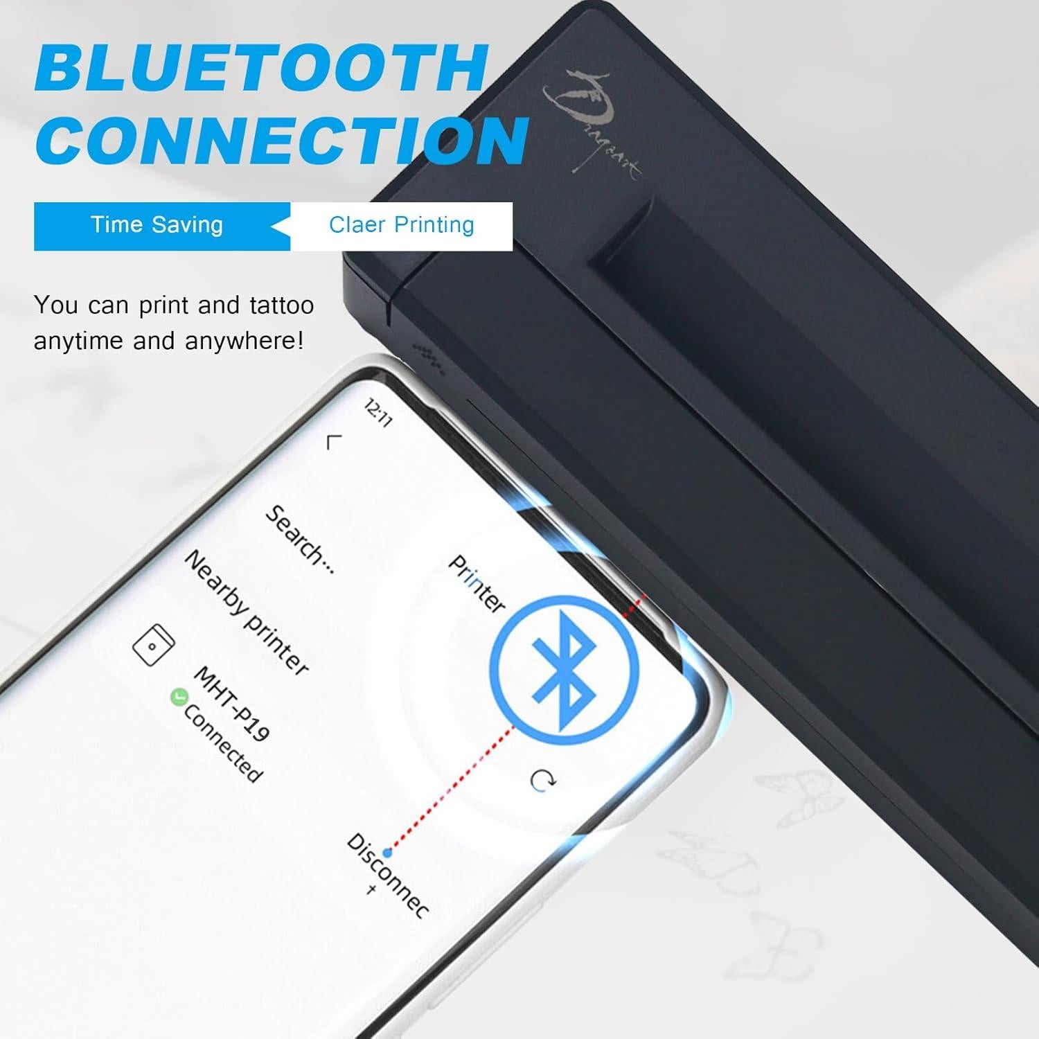 Impresora de Plantillas de Tatuaje Emalla P8006 Bluetooth 2500mAh