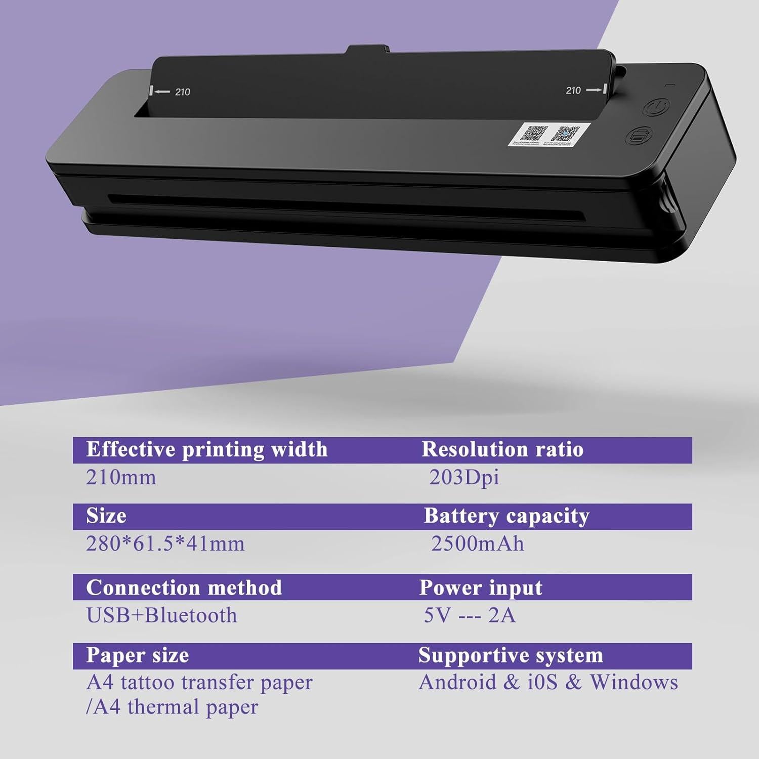 Impresora de Plantillas de Tatuaje HAWINK Inalámbrica 2500mAh