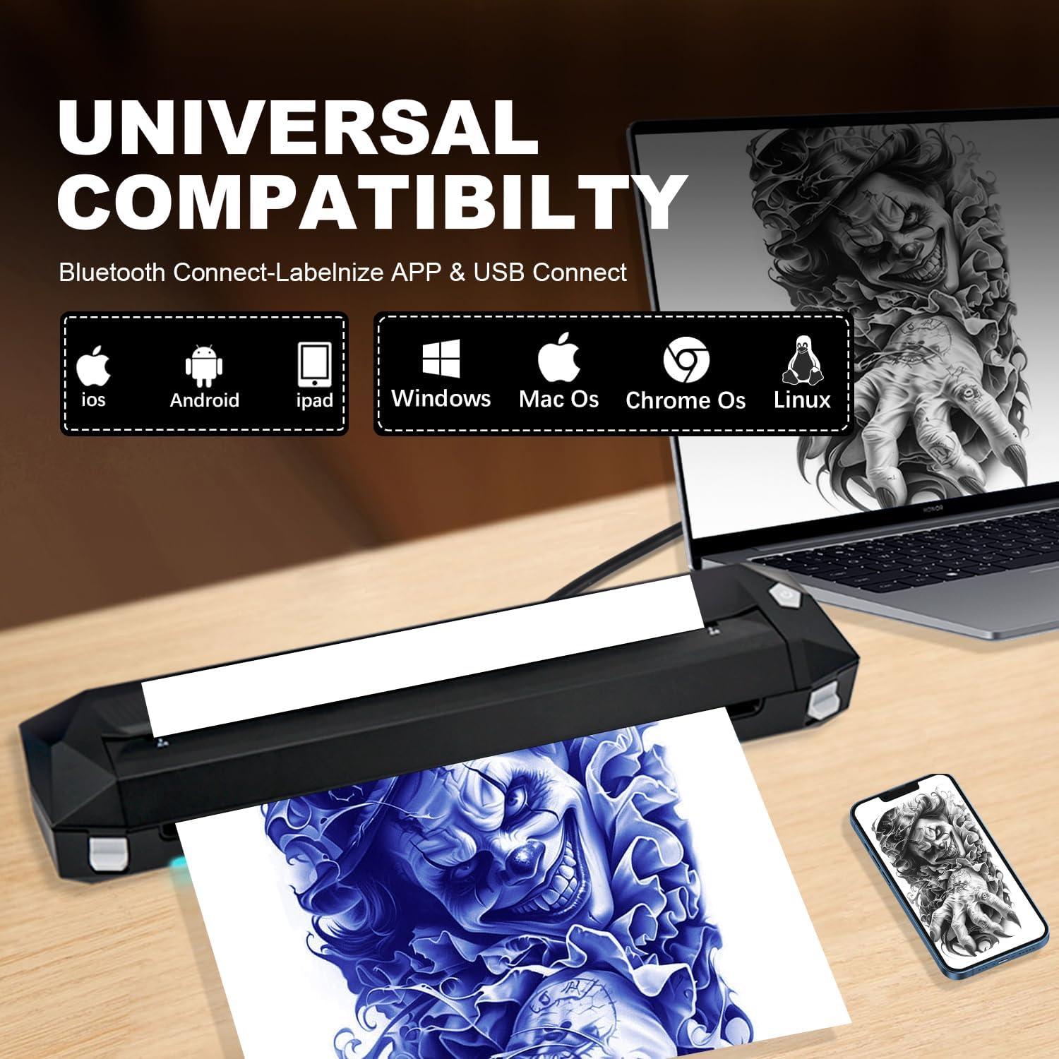 Impresora Tatuaje Térmica Inalámbrica KVM RM - Bluetooth USB