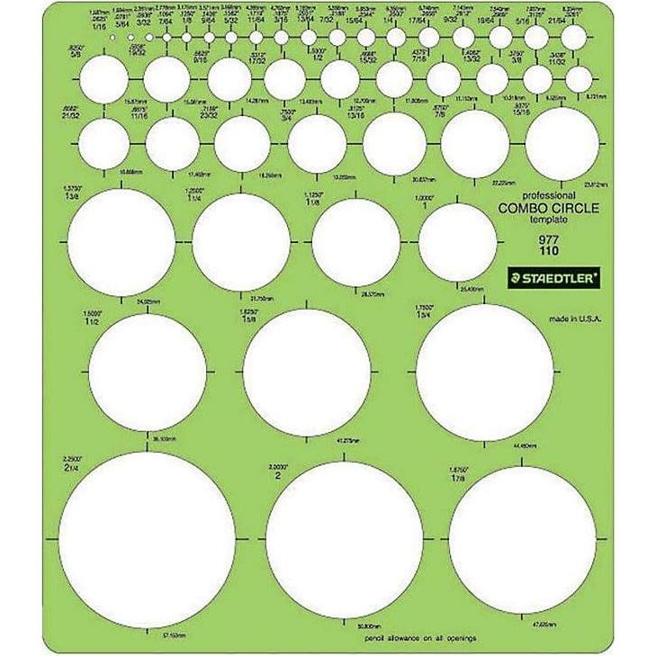 Plantilla de Círculo Combo Staedtler 977 110 - Verde 21.1 cm