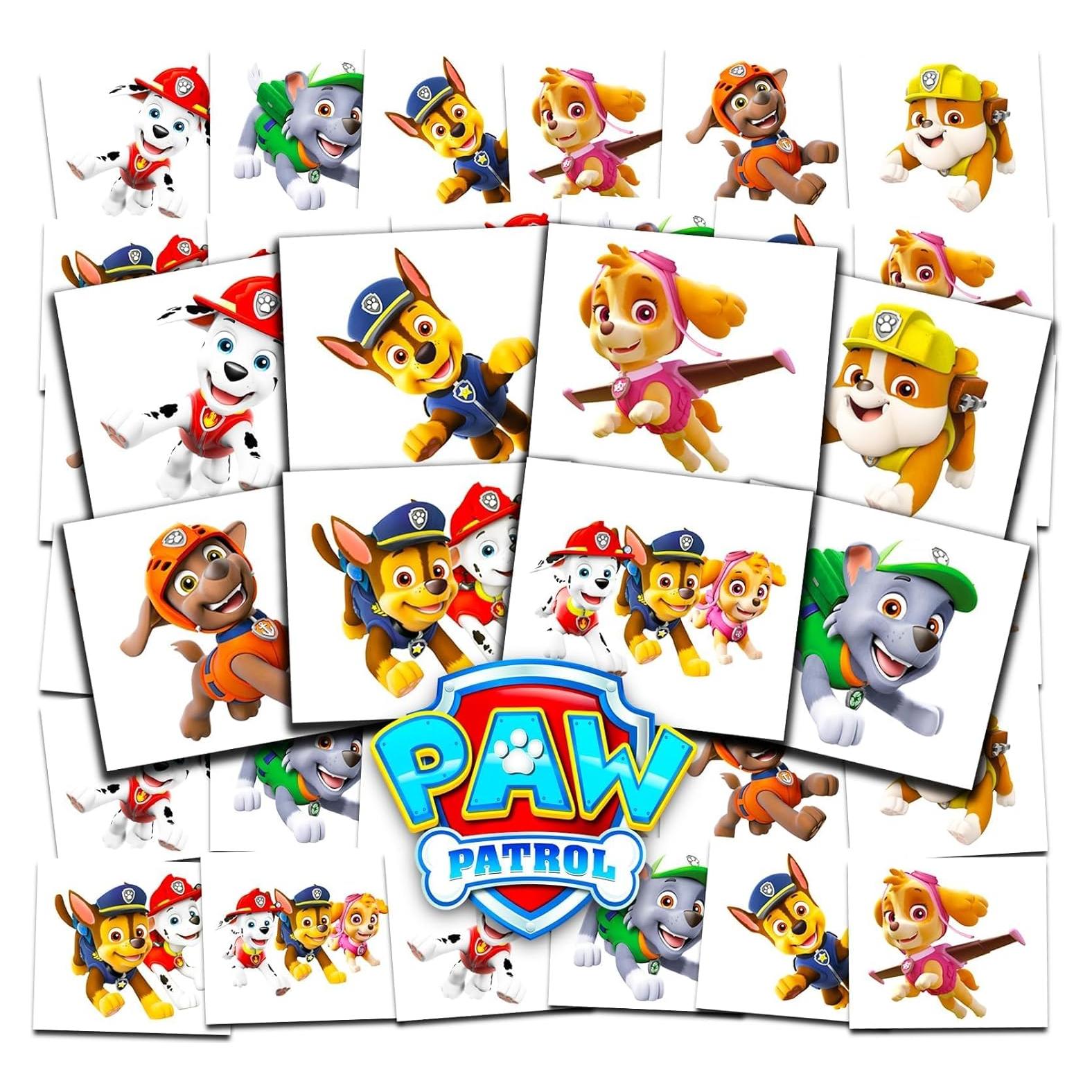 Paquete de 70 Tatuajes Temporales Paw Patrol - 5.08 cm