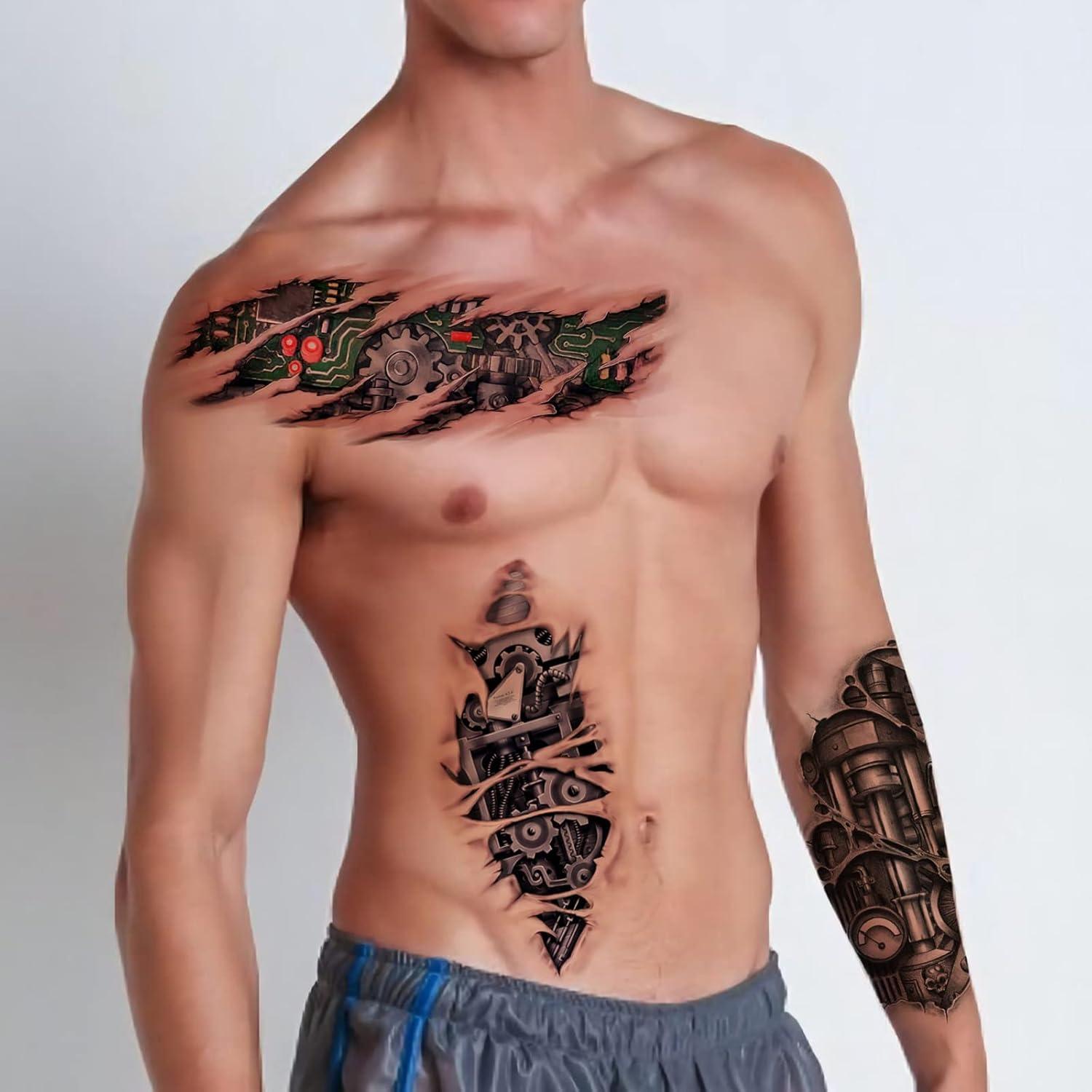 Tatuajes Temporales 3D Roarhowl Diseño 5 para Hombres y Mujeres