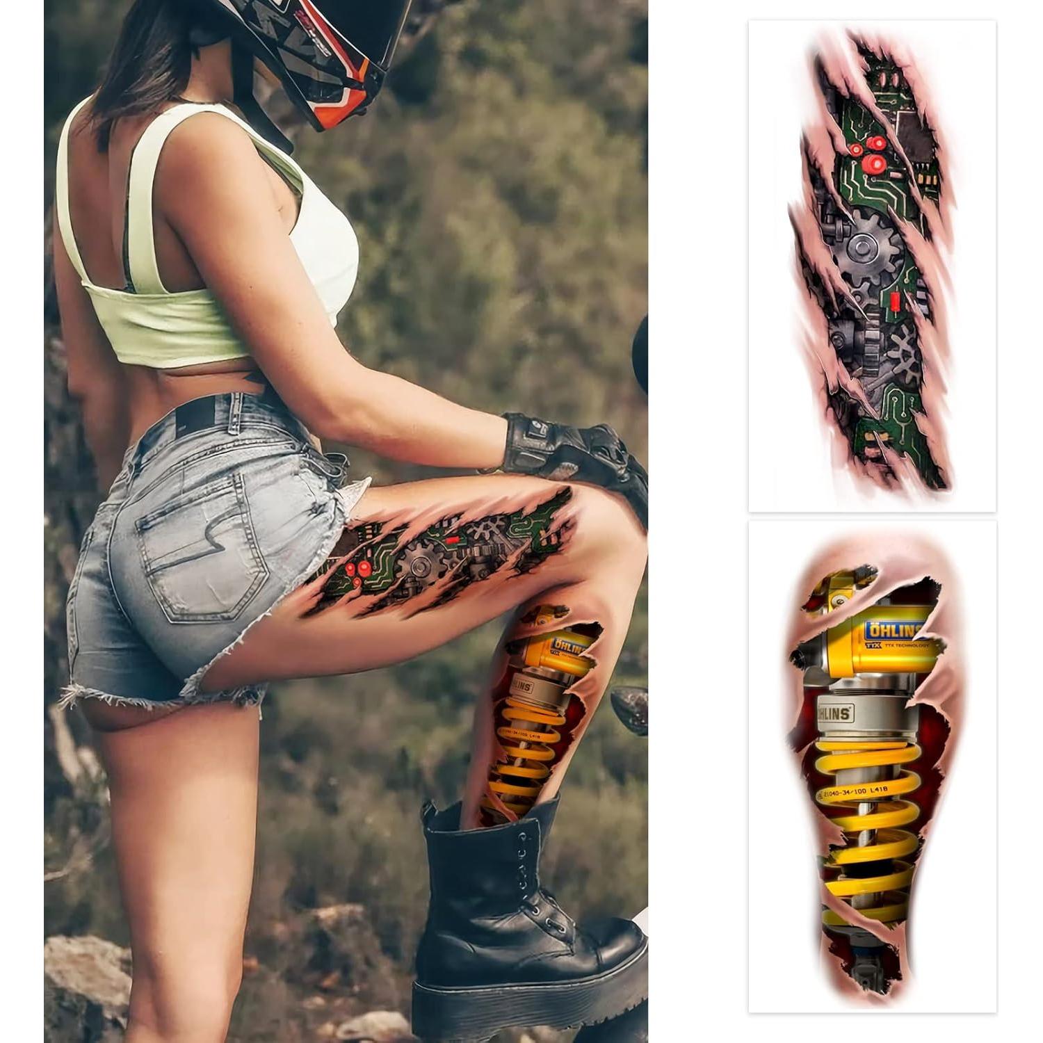 Tatuajes Temporales 3D Roarhowl Diseño 5 para Hombres y Mujeres