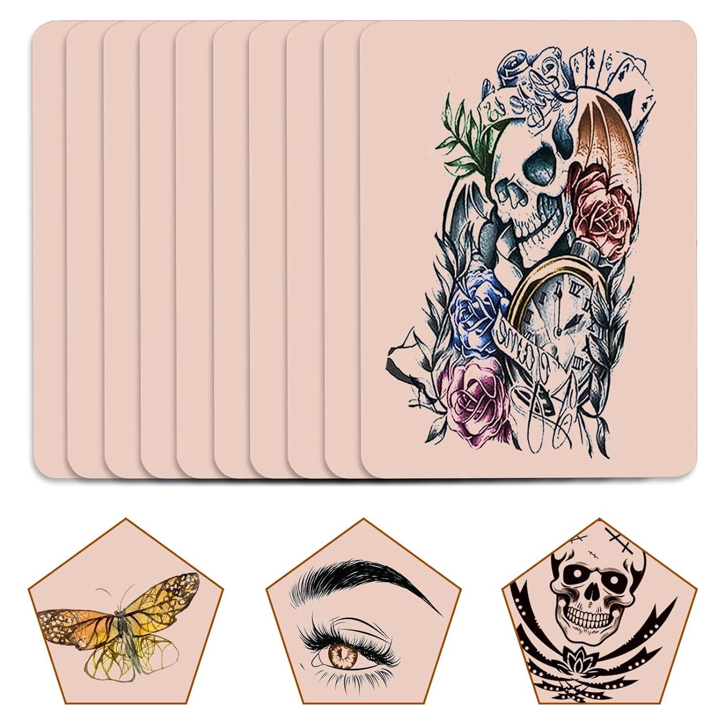10 Pieles de Práctica para Tatuaje Auhanth 14.2x18.8 cm Doble Cara