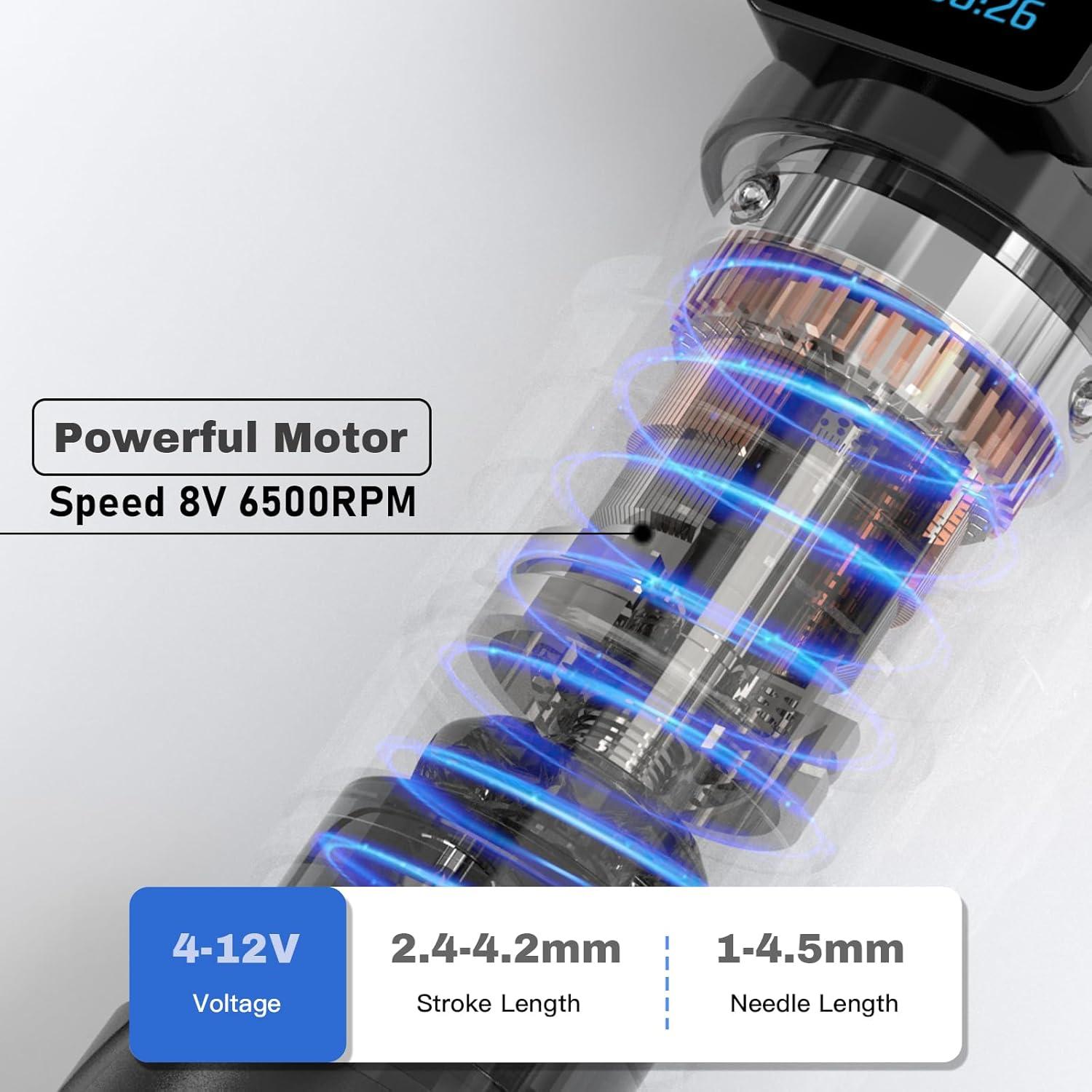 Kit de Máquina de Tatuaje Inalámbrica Wormhole 2300mAh 73 Piezas