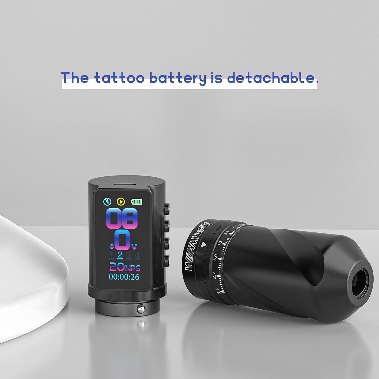 Kit de Máquina de Tatuaje Inalámbrica Wormhole 2300mAh 73 Piezas