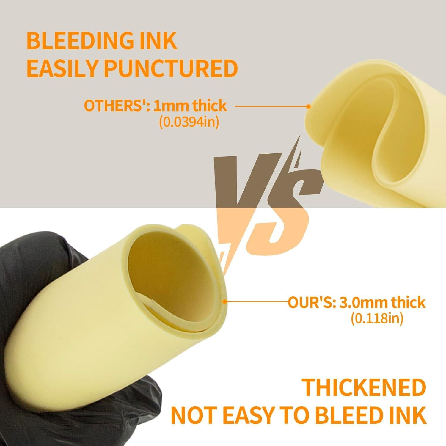 10 Hojas Piel de Práctica Tatuaje MIHERT 20x15 cm 3mm Doble Cara