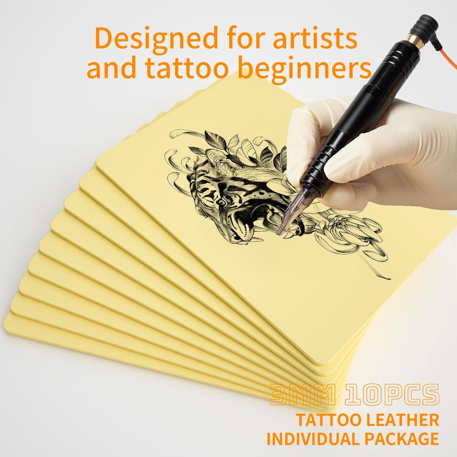 10 Hojas Piel de Práctica Tatuaje MIHERT 20x15 cm 3mm Doble Cara