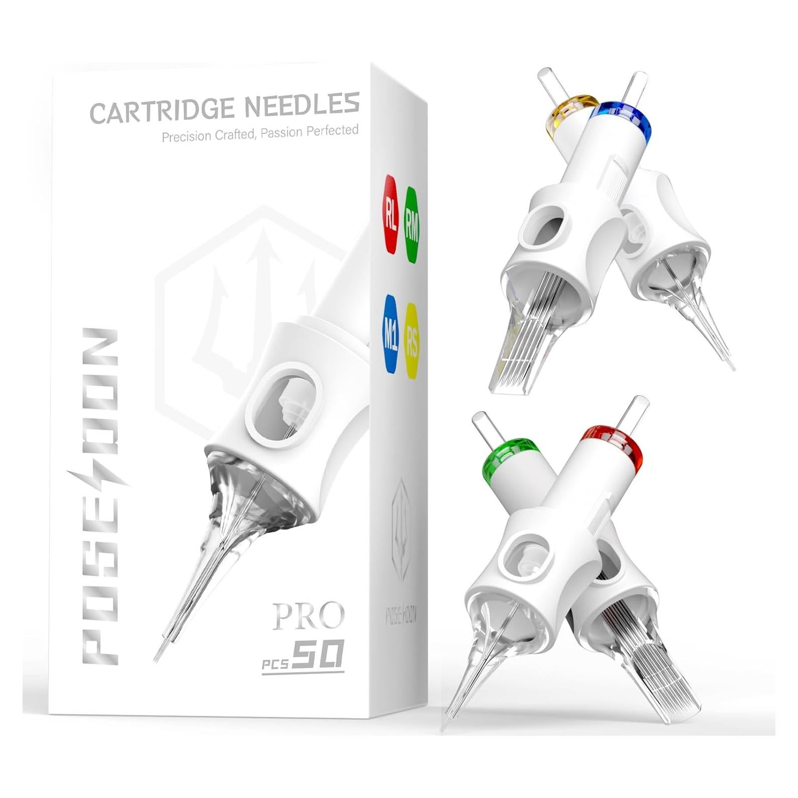 Agujas de Tatuaje Desechables Poseidon - Paquete de 50 Variedades