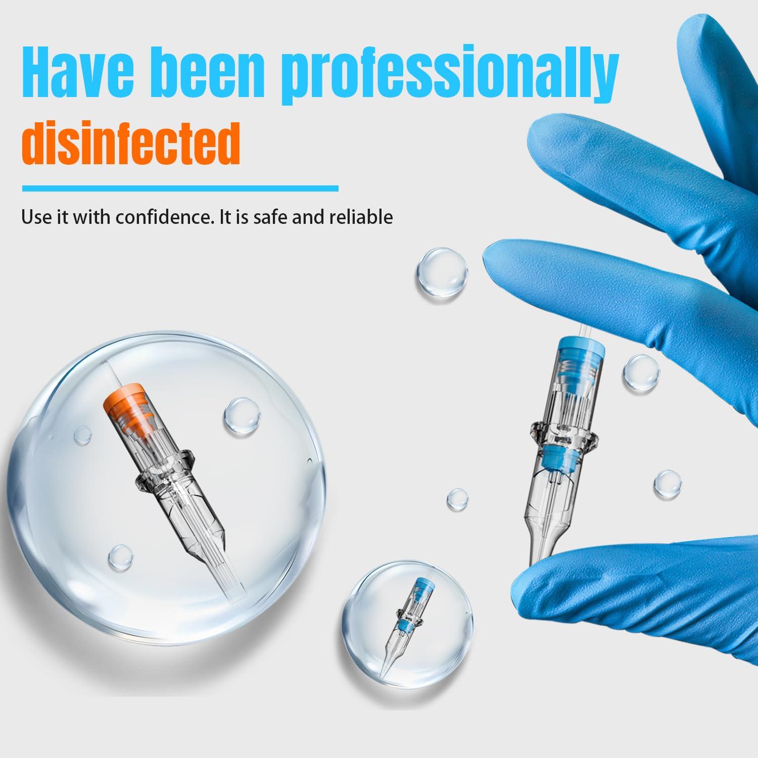 Cartuchos de Aguja de Tatuaje KVM 50 pcs RL RS RM Desinfectados