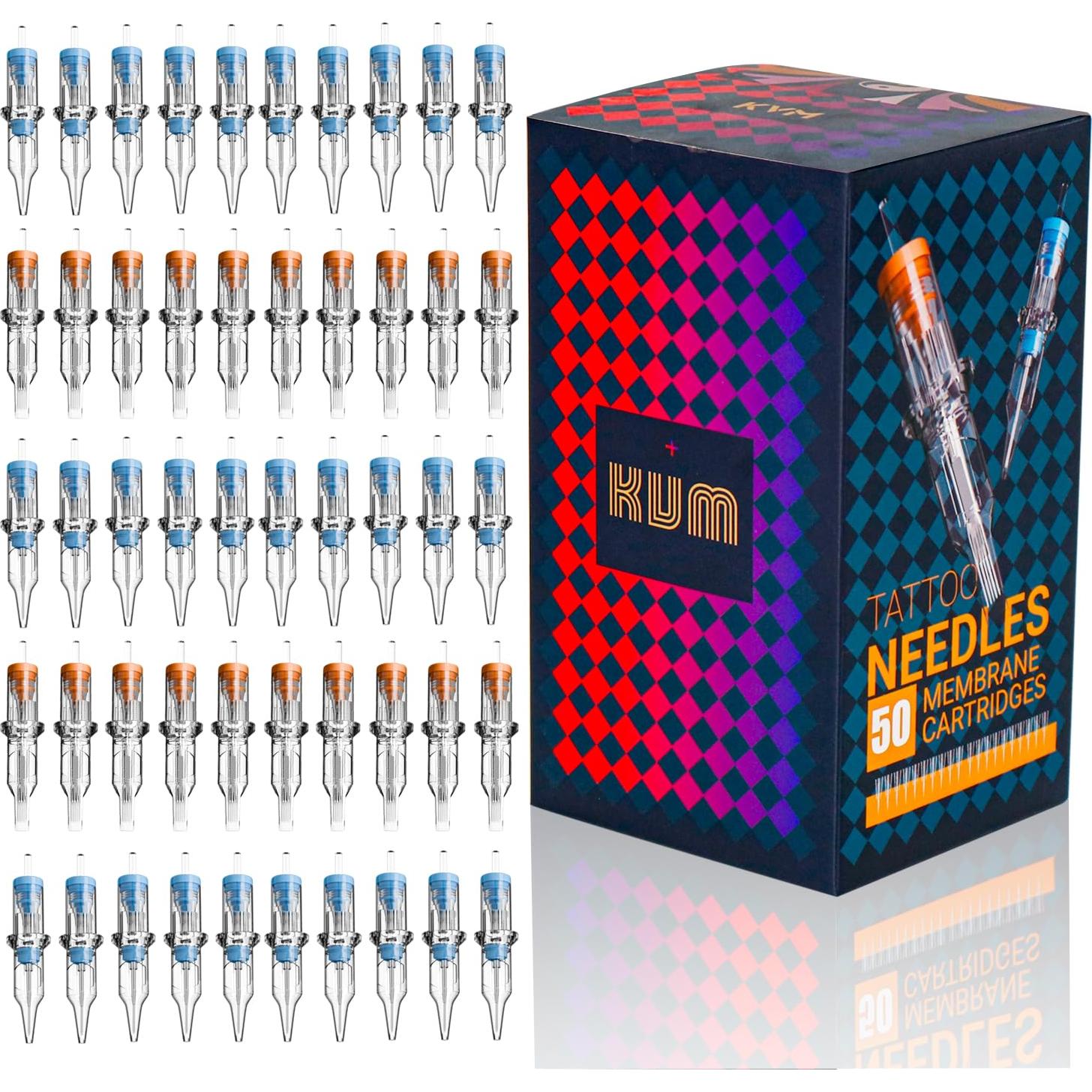 Cartuchos de Aguja de Tatuaje KVM 50 pcs RL RS RM Desinfectados