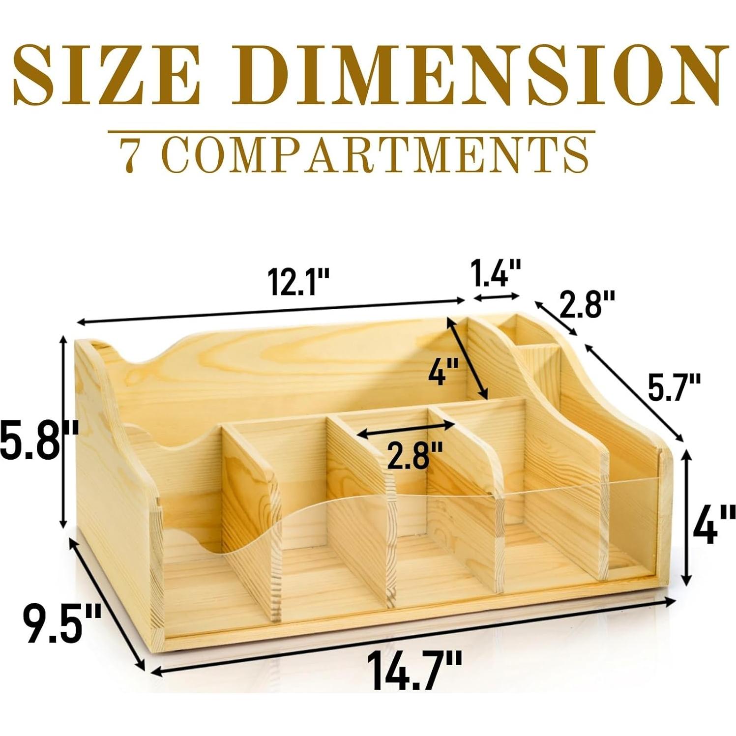 Organizador de Snacks Pumtus de Madera 7 Compartimentos 37.3x24.1cm