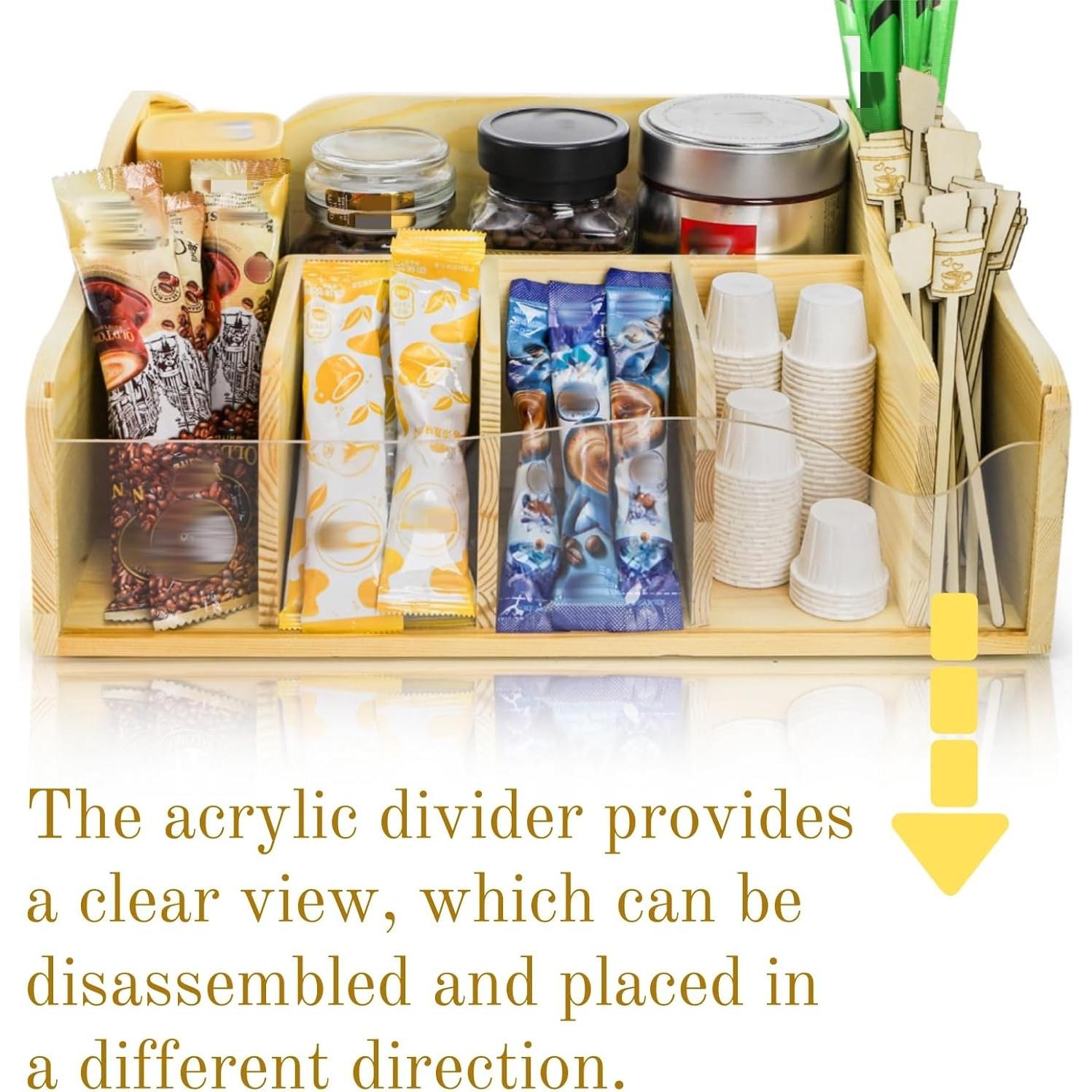 Organizador de Snacks Pumtus de Madera 7 Compartimentos 37.3x24.1cm