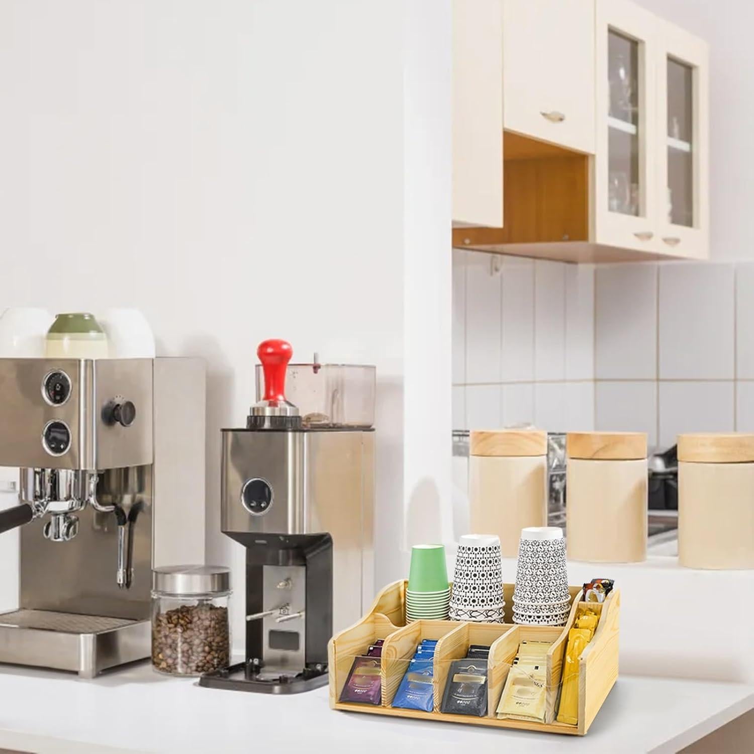 Organizador de Snacks Pumtus de Madera 7 Compartimentos 37.3x24.1cm