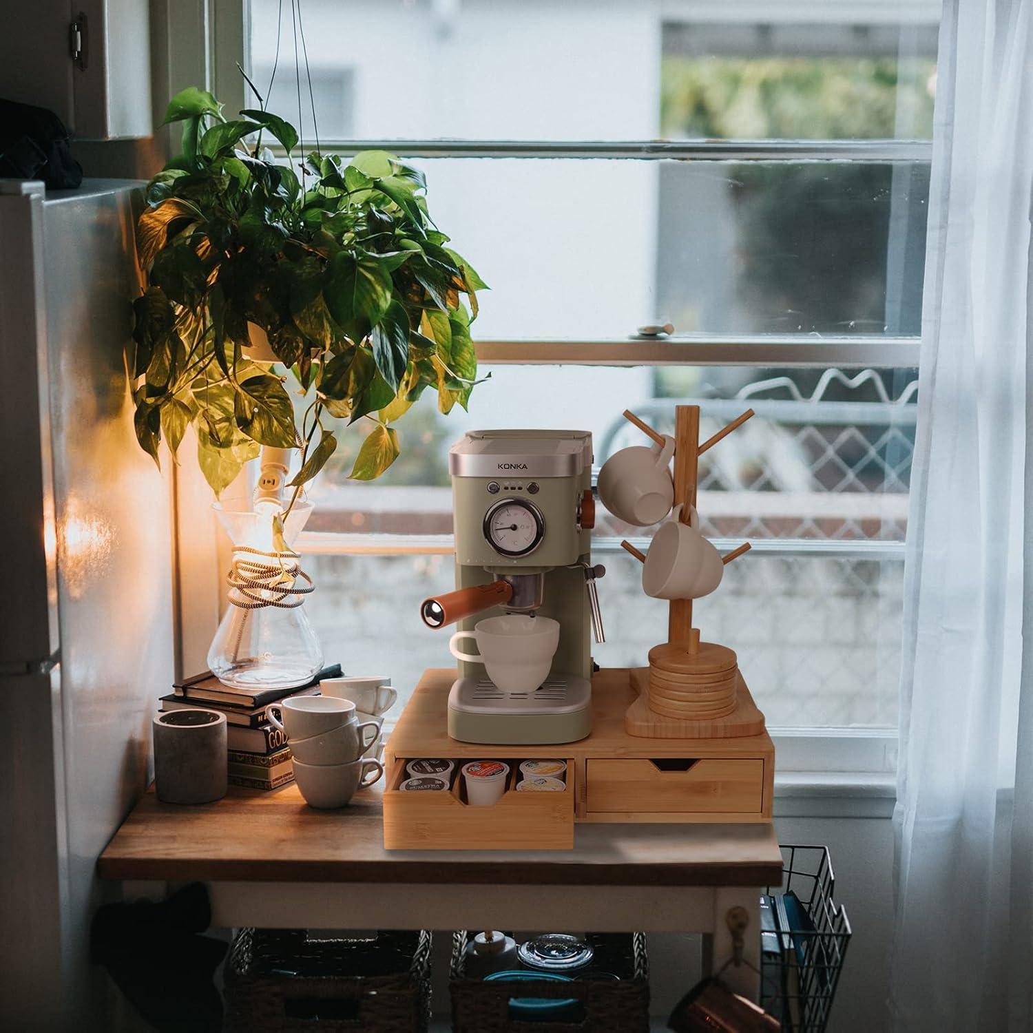 Soporte para K Cup HTB de Bambú, Organizador para 30 Cápsulas