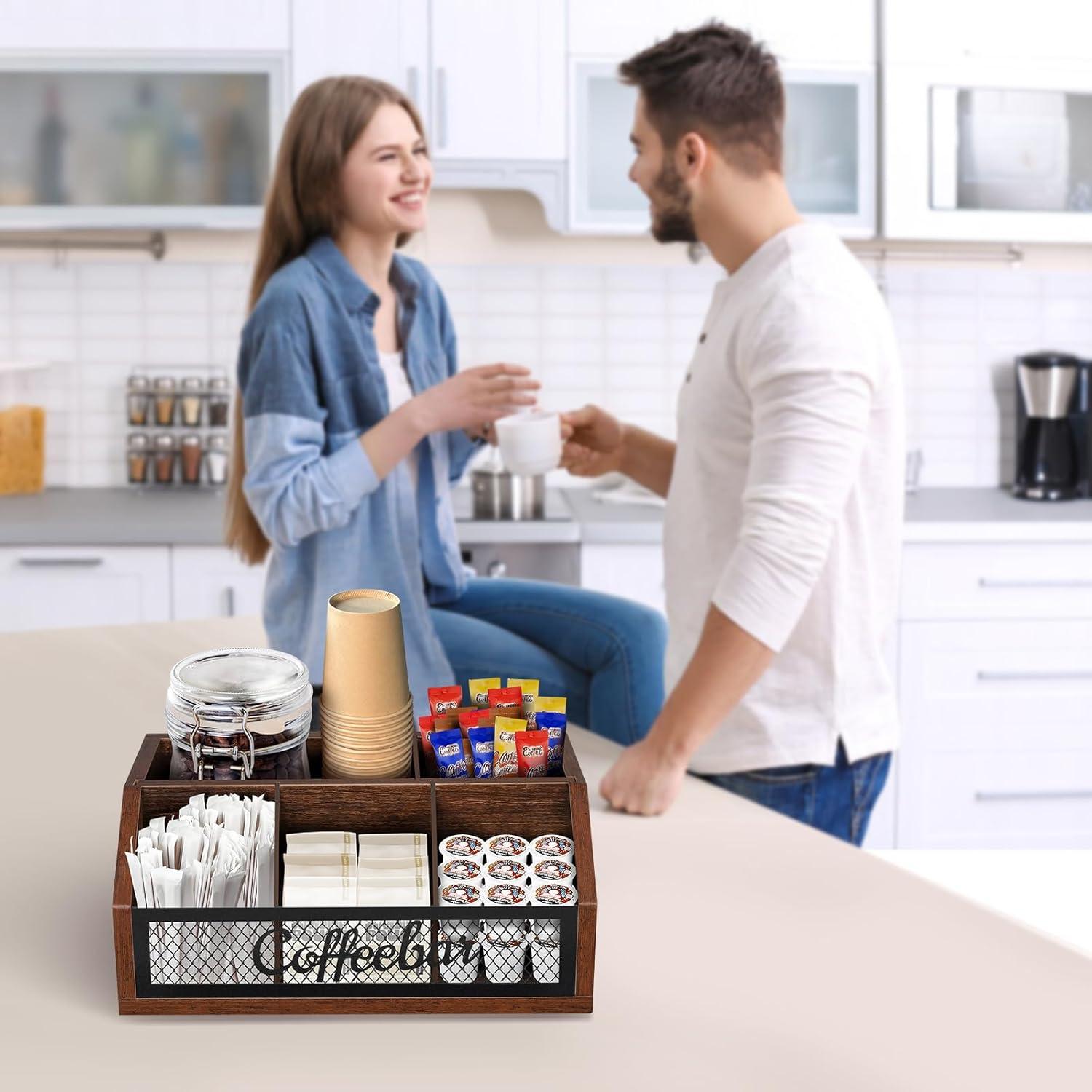 Organizador de Bar de Café BOTOP de Hierro y Madera 21x31.5cm