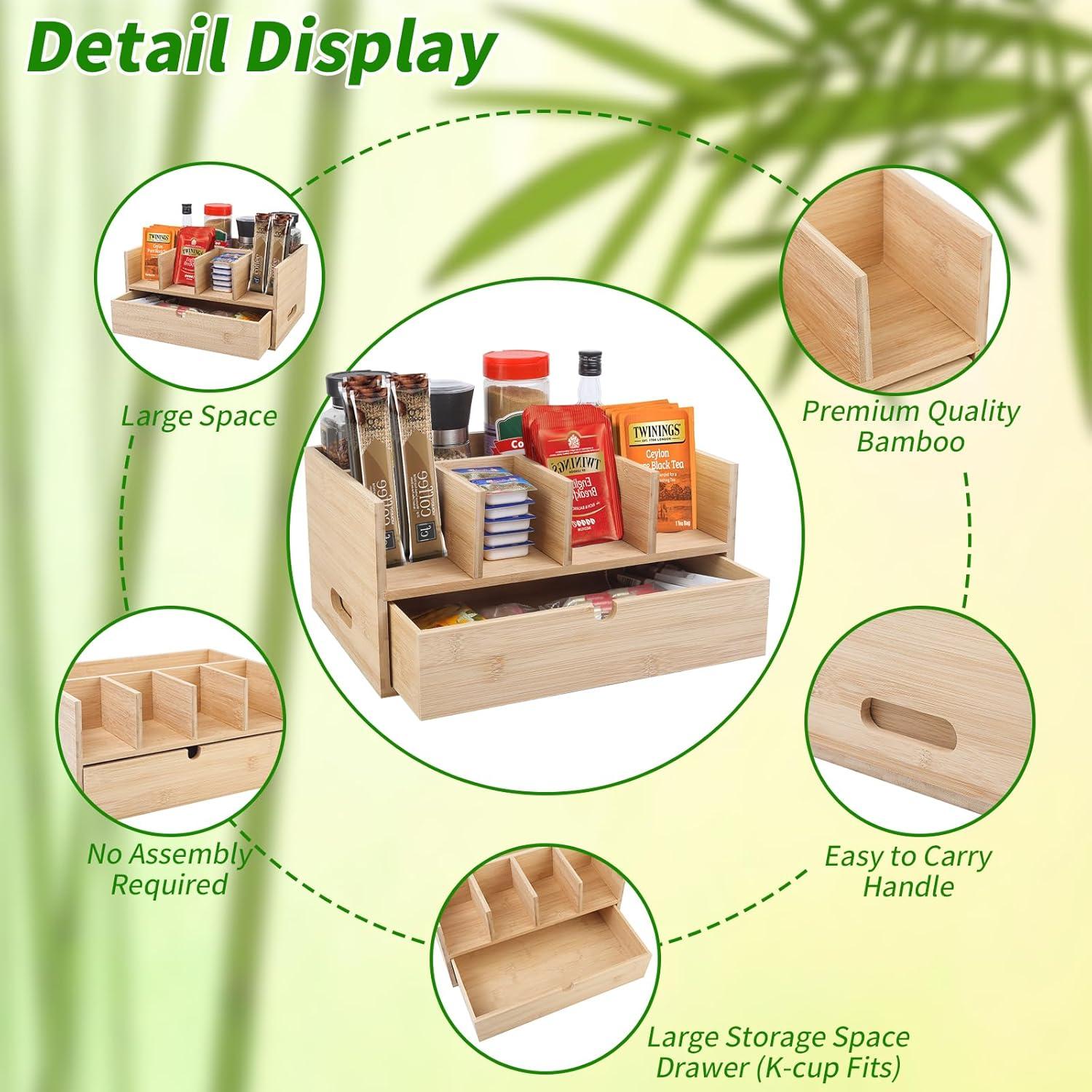 Organizador de Cajones de Bambú XZYDAQ para Cápsulas de Café