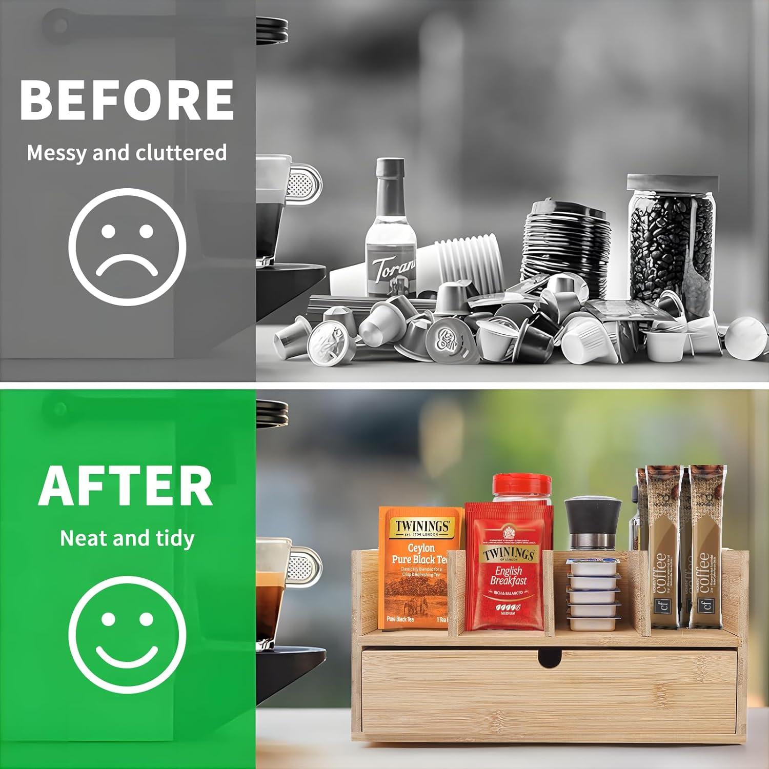 Organizador de Cajones de Bambú XZYDAQ para Cápsulas de Café