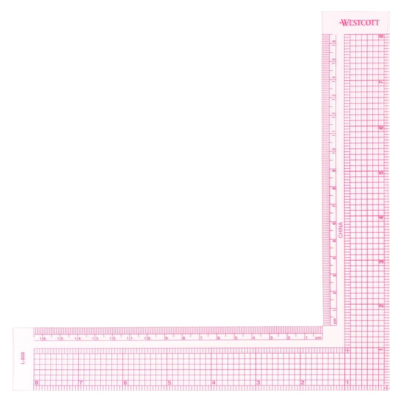 Escuadra L Westcott L-808 17cm Plástico Transparente