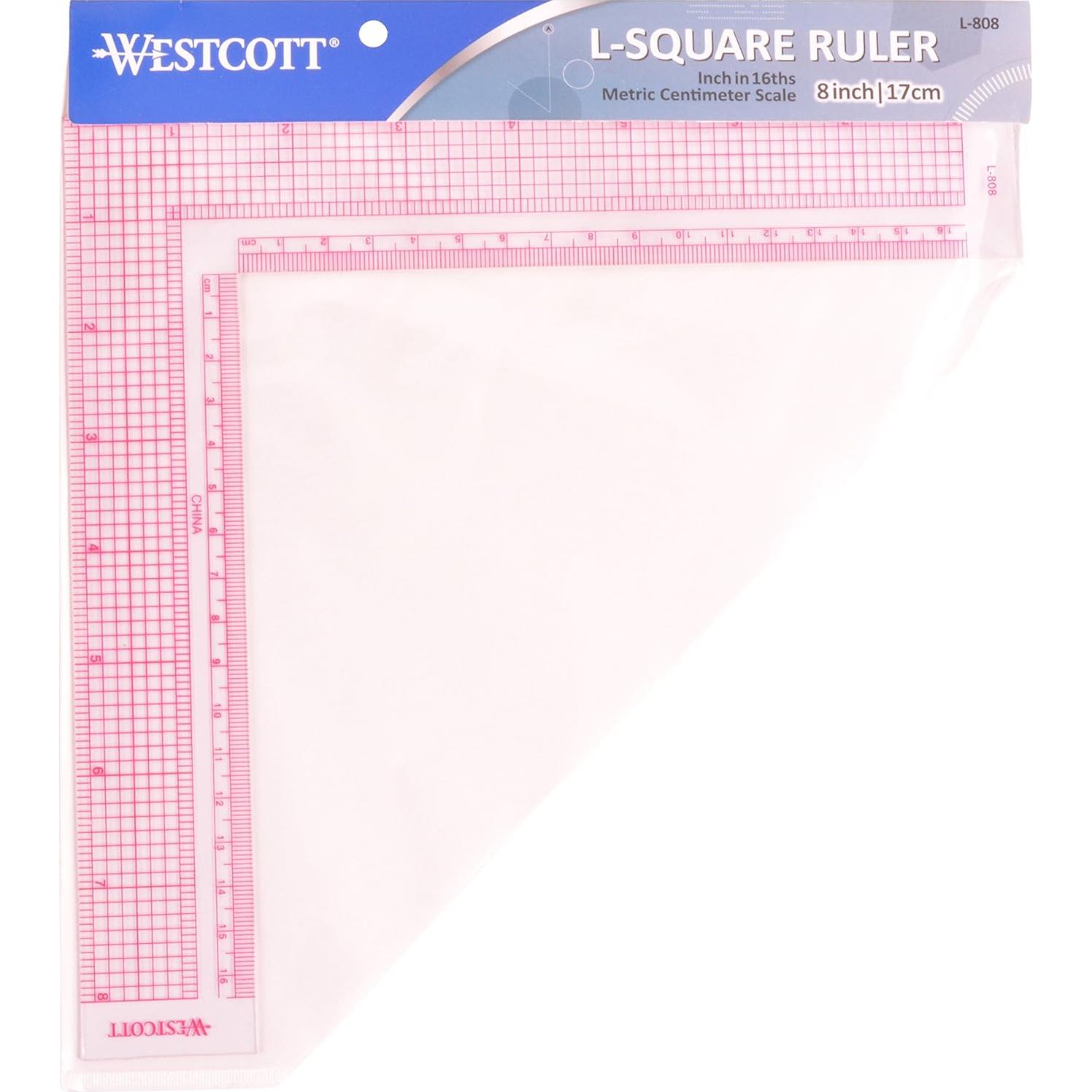 Escuadra L Westcott L-808 17cm Plástico Transparente