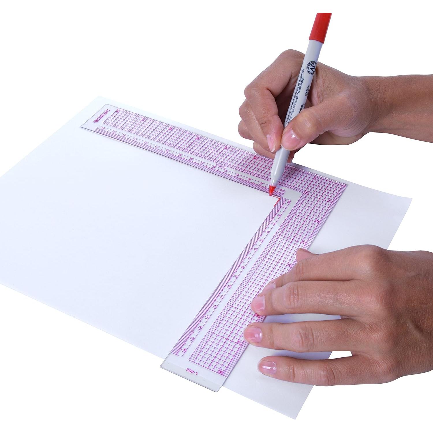 Escuadra L Westcott L-808 17cm Plástico Transparente