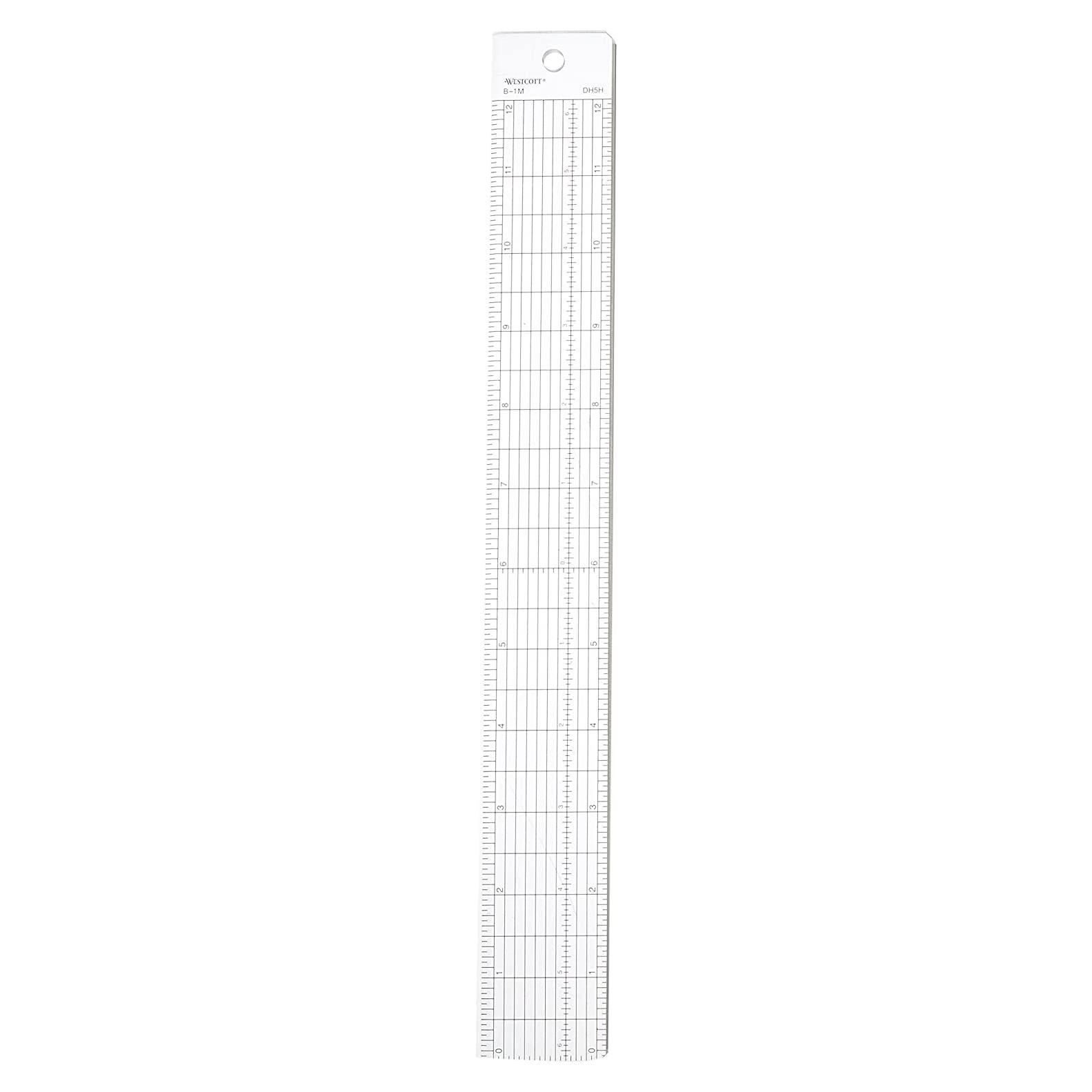 Regla Cuadrícula Westcott Bisel Metálico 30.48 cm Transparente