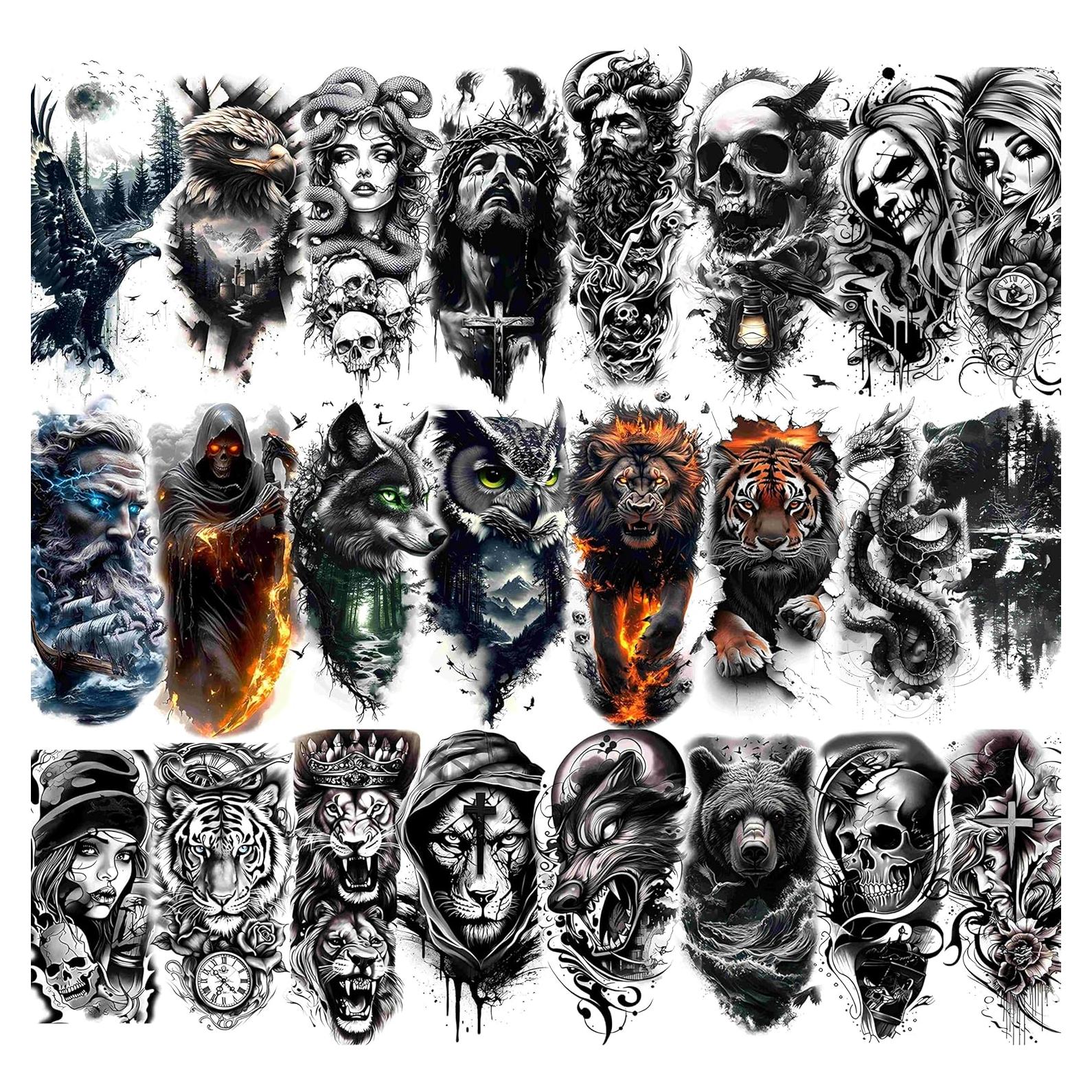 Tatuajes Temporales GLARYYEARS 24-Pack Realistas para Adultos