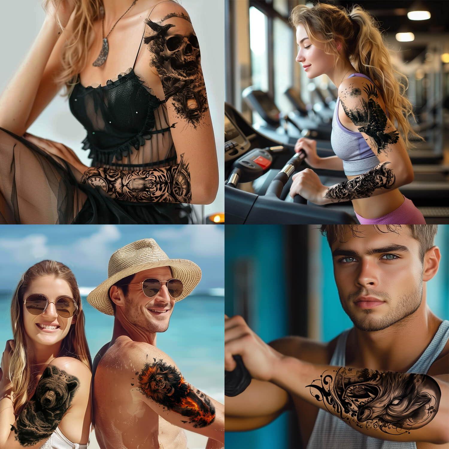 Tatuajes Temporales GLARYYEARS 24-Pack Realistas para Adultos