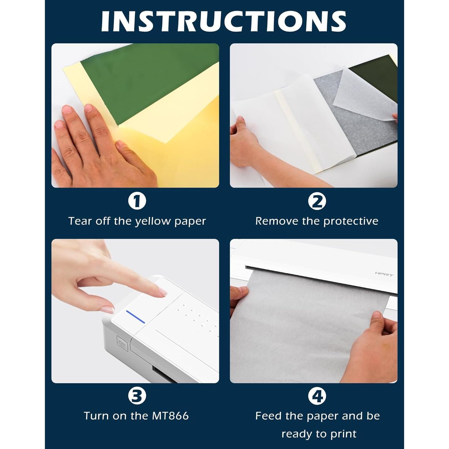 Impresora de Plantillas de Tatuajes HPRT MT866 - Bluetooth, 300DPI