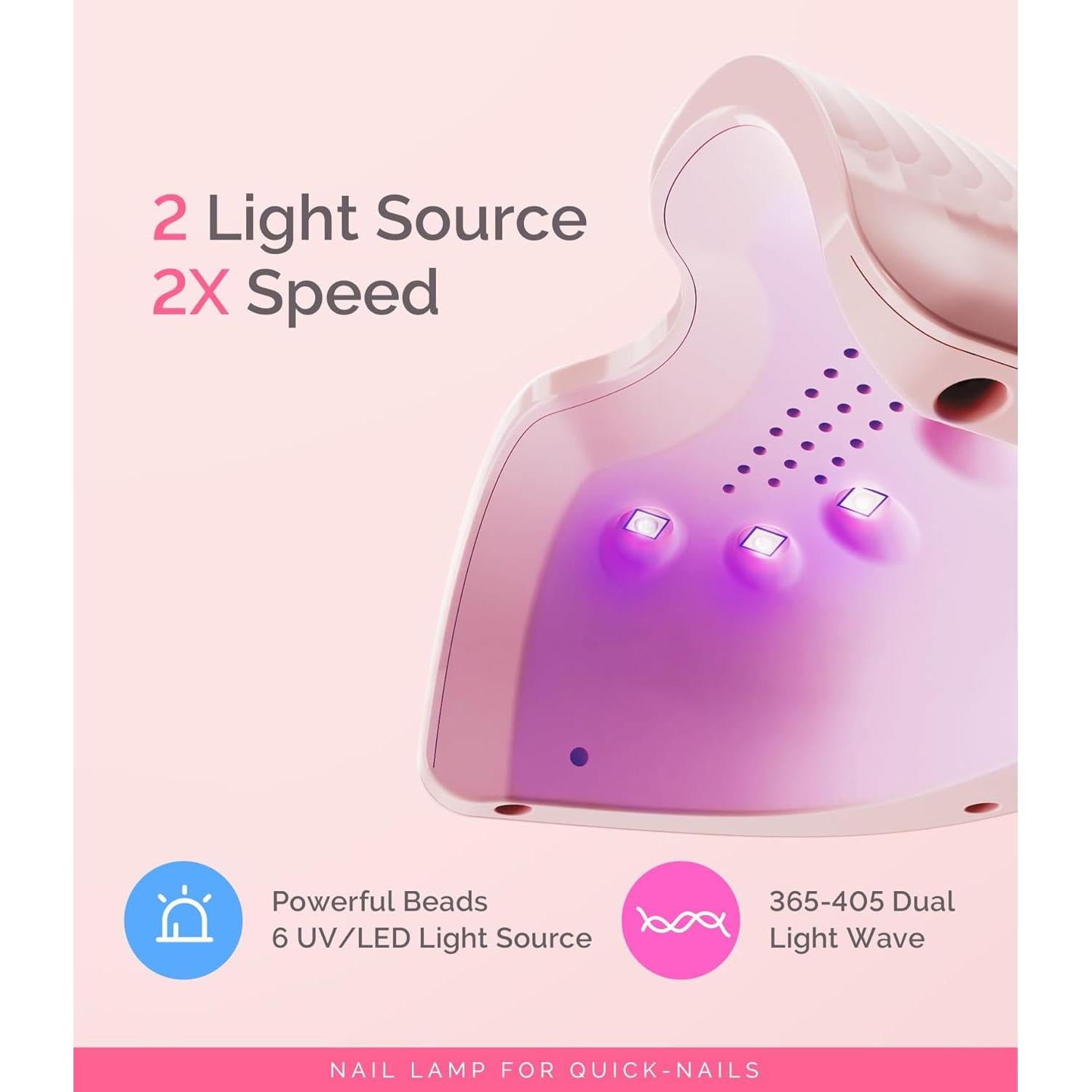 Lámpara UV para Uñas MelodySusie ART06F, 12.7x7.6cm, 2 Temporizadores