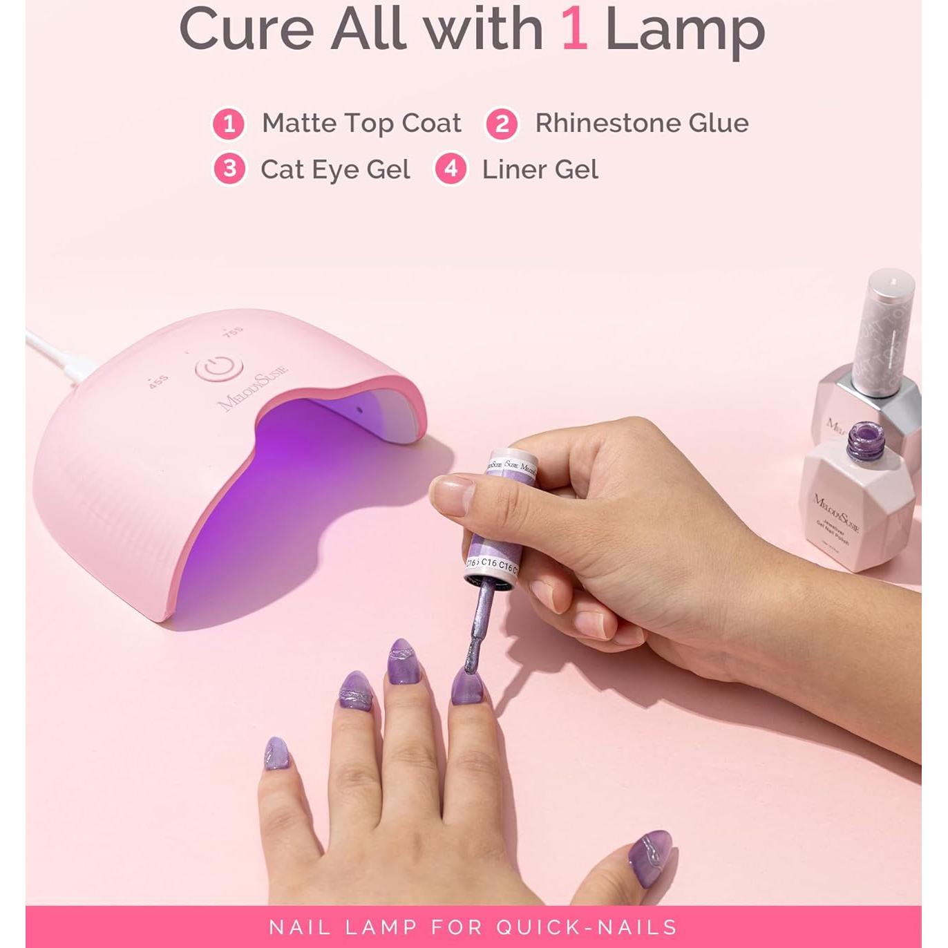 Lámpara UV para Uñas MelodySusie ART06F, 12.7x7.6cm, 2 Temporizadores