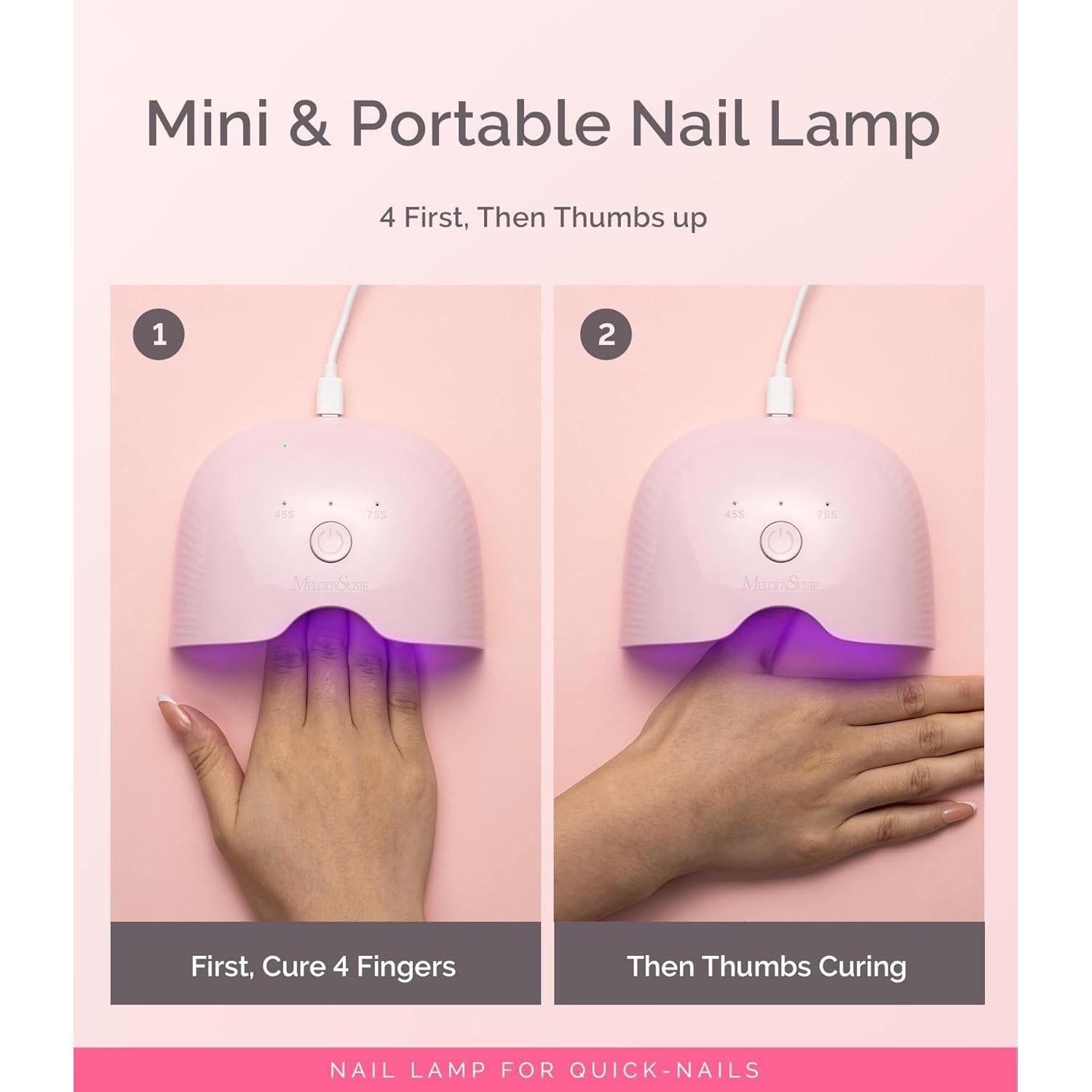 Lámpara UV para Uñas MelodySusie ART06F, 12.7x7.6cm, 2 Temporizadores