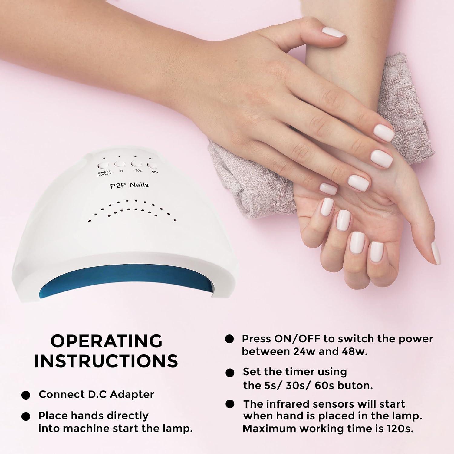 Lámpara de Uñas UV/LED P2P Nails 48W con Sensor Inteligente