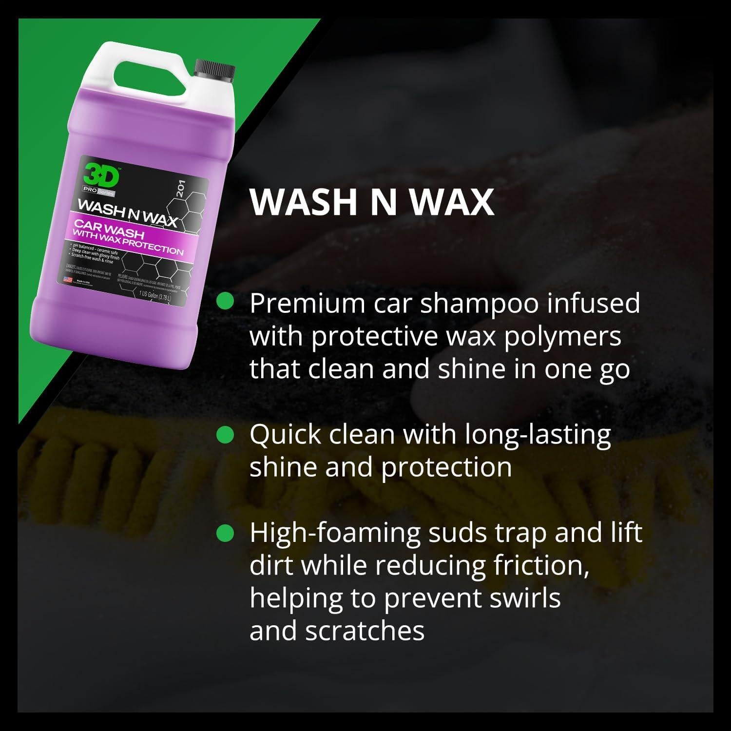 Jabón Lavado y Cera 3D Wash N Wax - pH Balanceado 3.78L