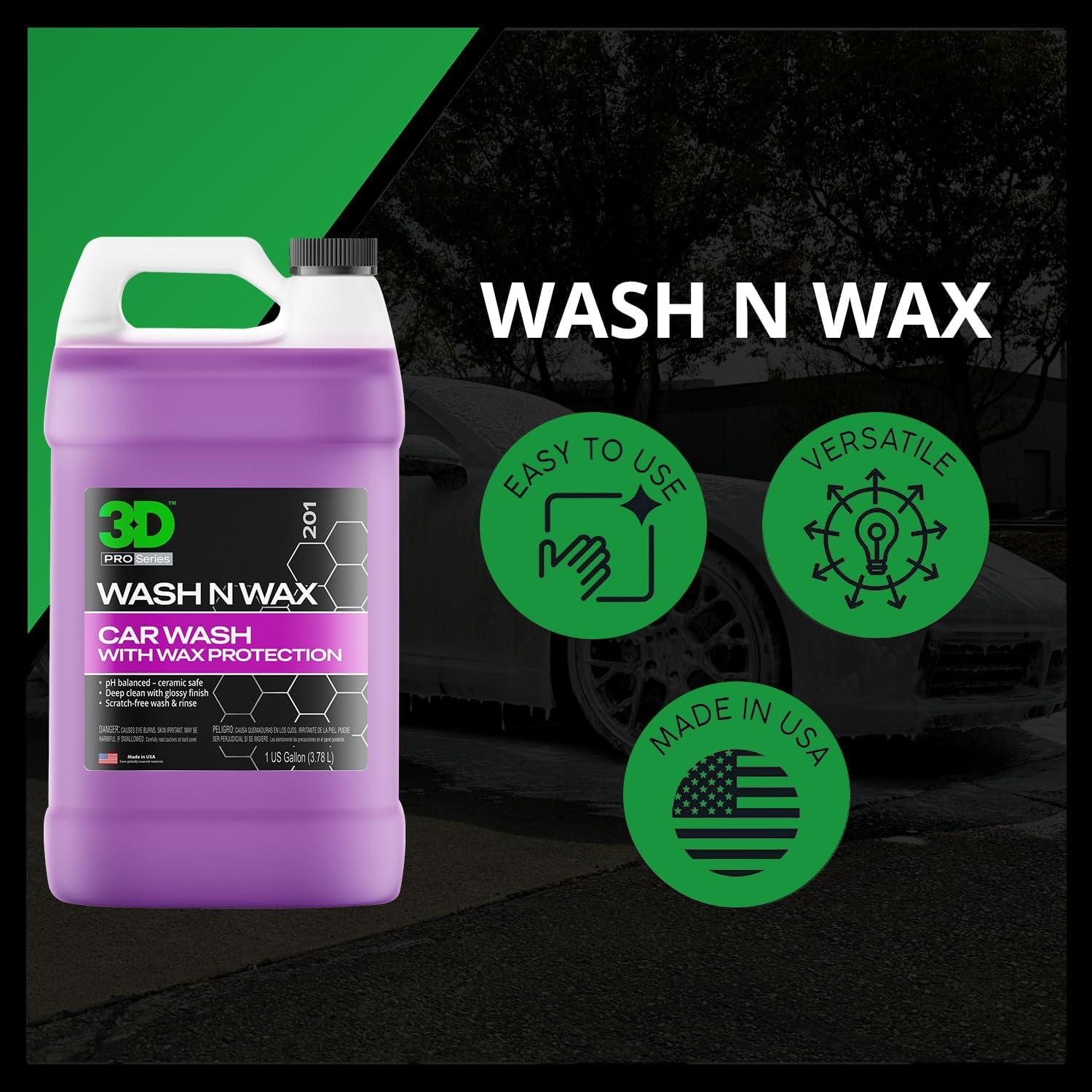 Jabón Lavado y Cera 3D Wash N Wax - pH Balanceado 3.78L