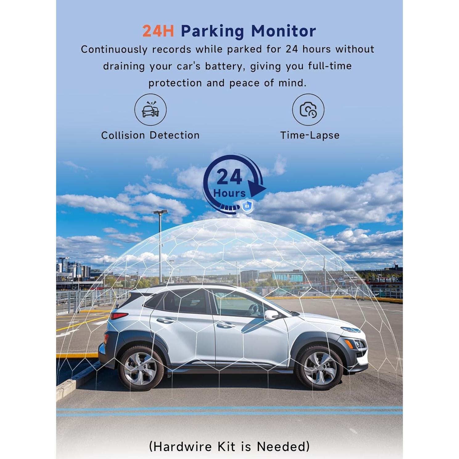 Cámara Dash Doble TUIFAC GT803 2.5K+1080P con Wi-Fi