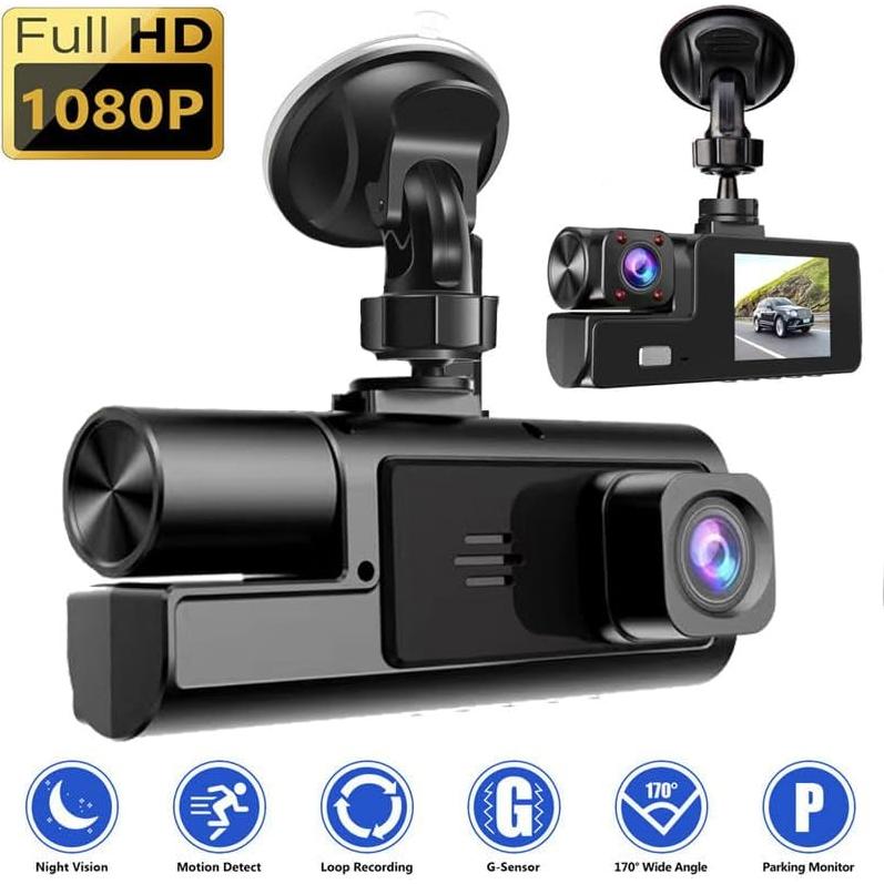 Cámara Doble de Salpicadero 1080P MeiqiLS Frontal e Interior