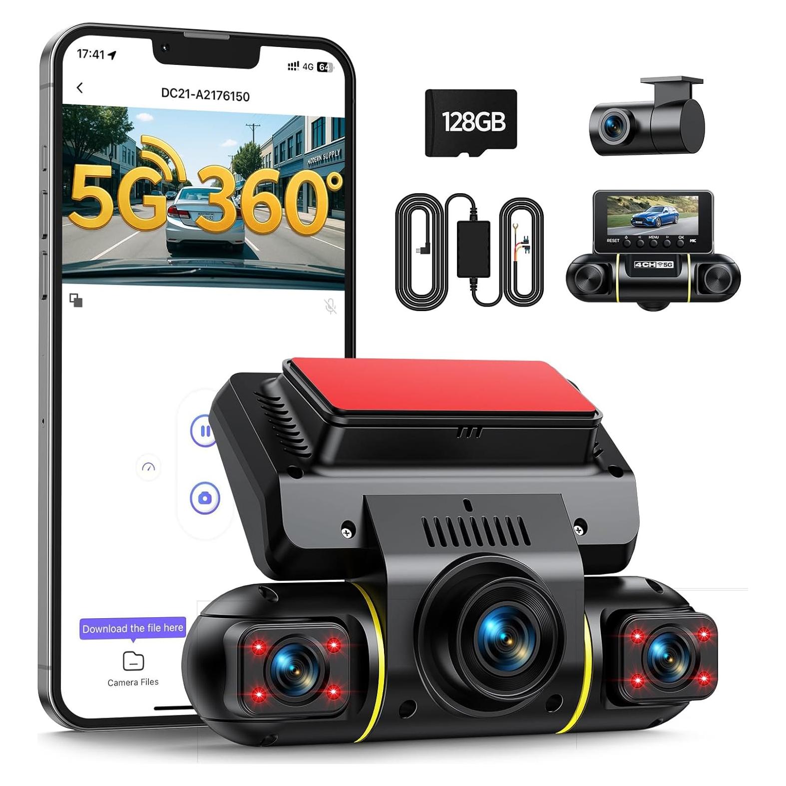 Cámara de Salpicadero LAMTTO 360° 4 Canales 1080P WiFi 5G