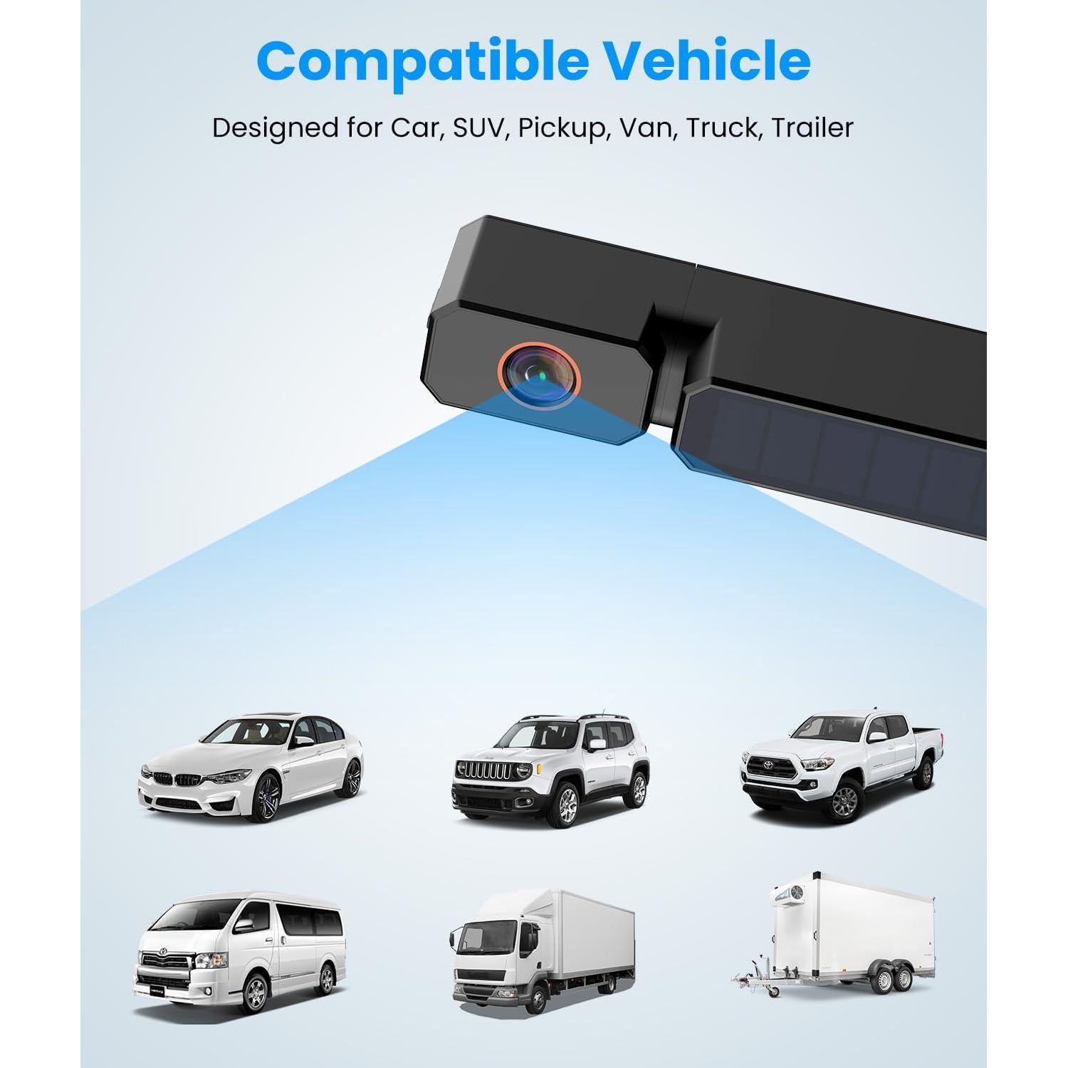 Cámara de Respaldo Inalámbrica Solar 1080P con Monitor 5"