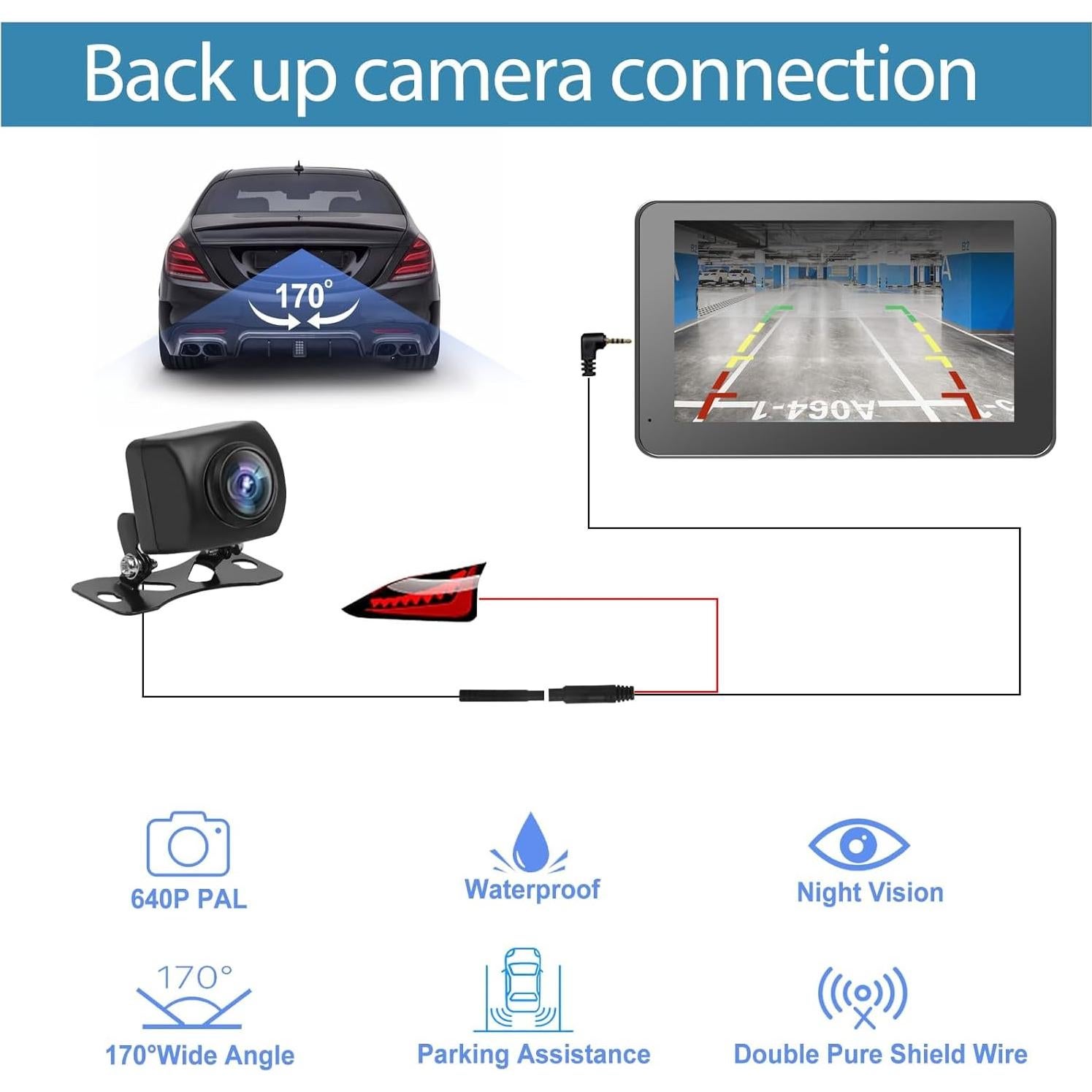 Pantalla Carplay Kiswuren 7" HD Inalámbrica con GPS y Cámara