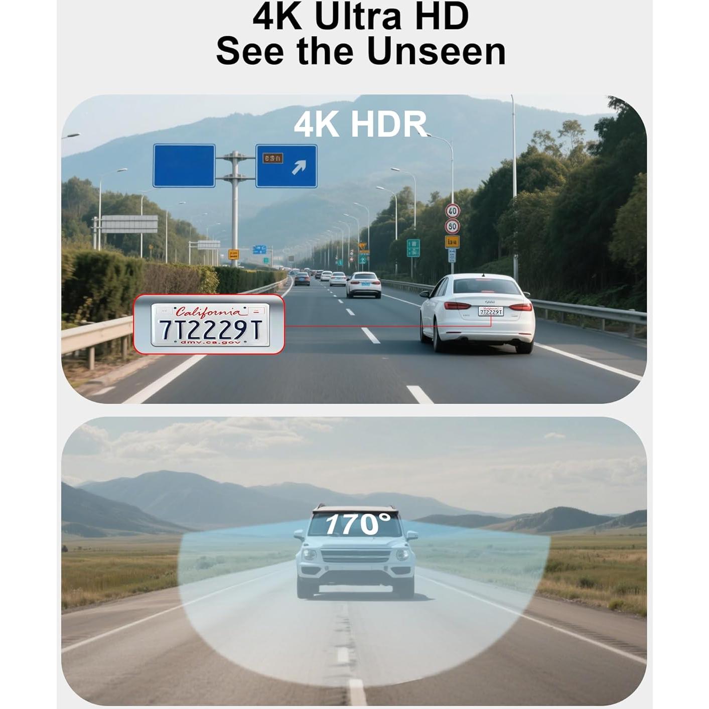 Cámara Dash 4K Estbuc A215 con GPS, WiFi y Pantalla IPS 3.2"